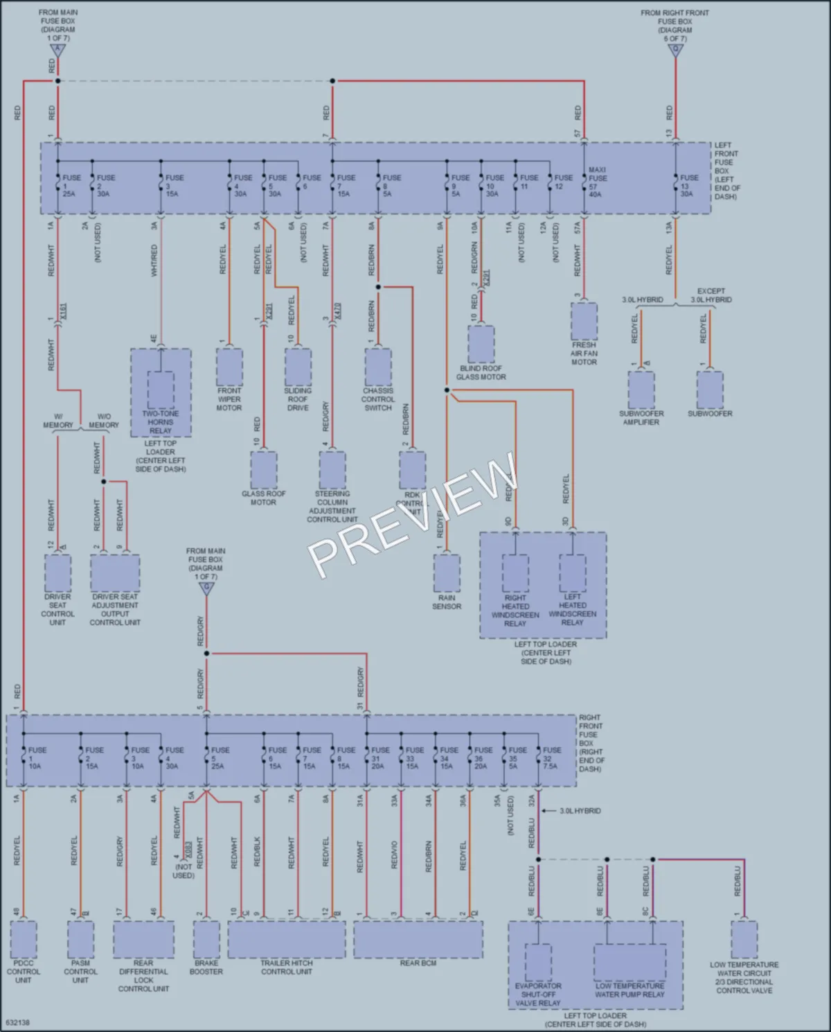 2018 Porsche CayenneHybrid Power Distribution wiring diagram preview