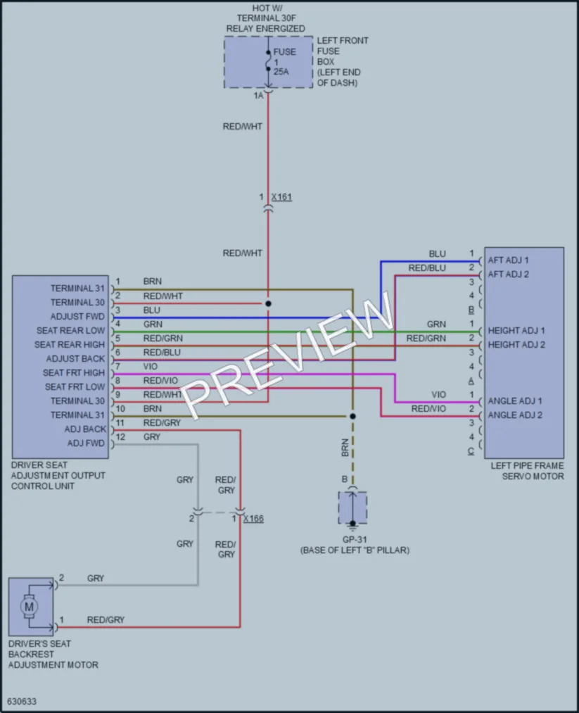 2018 Porsche CayenneHybrid Power Seats wiring diagram preview