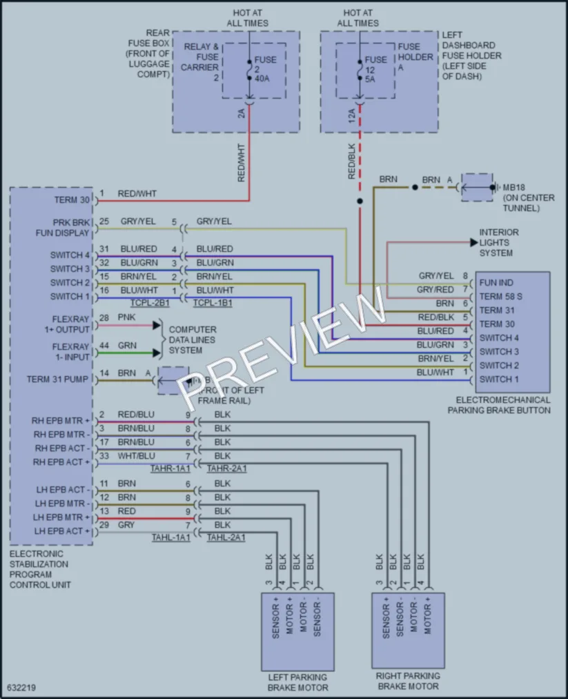 2018 Porsche Panamera Shift Interlock wiring diagram preview