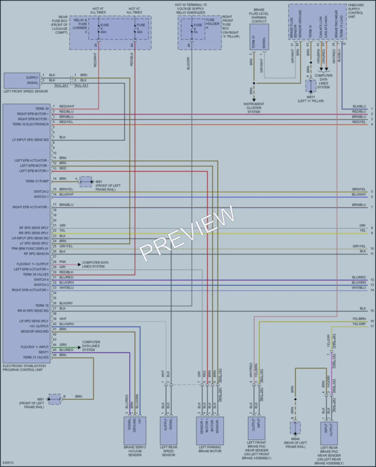 2018 Porsche PanameraHybrid Anti Lock Brakes wiring diagram preview