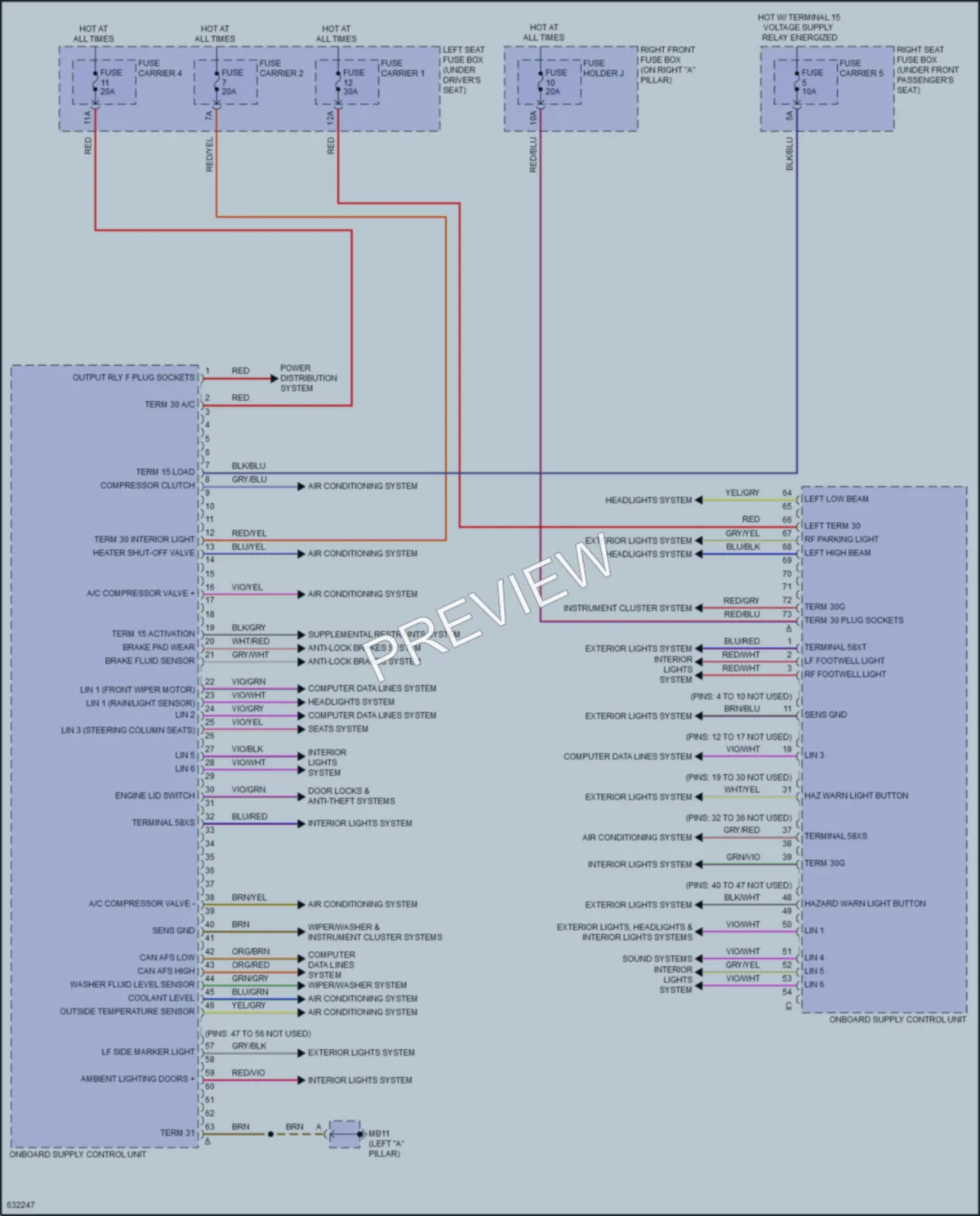 2018 Porsche PanameraHybrid Body Control Modules wiring diagram preview