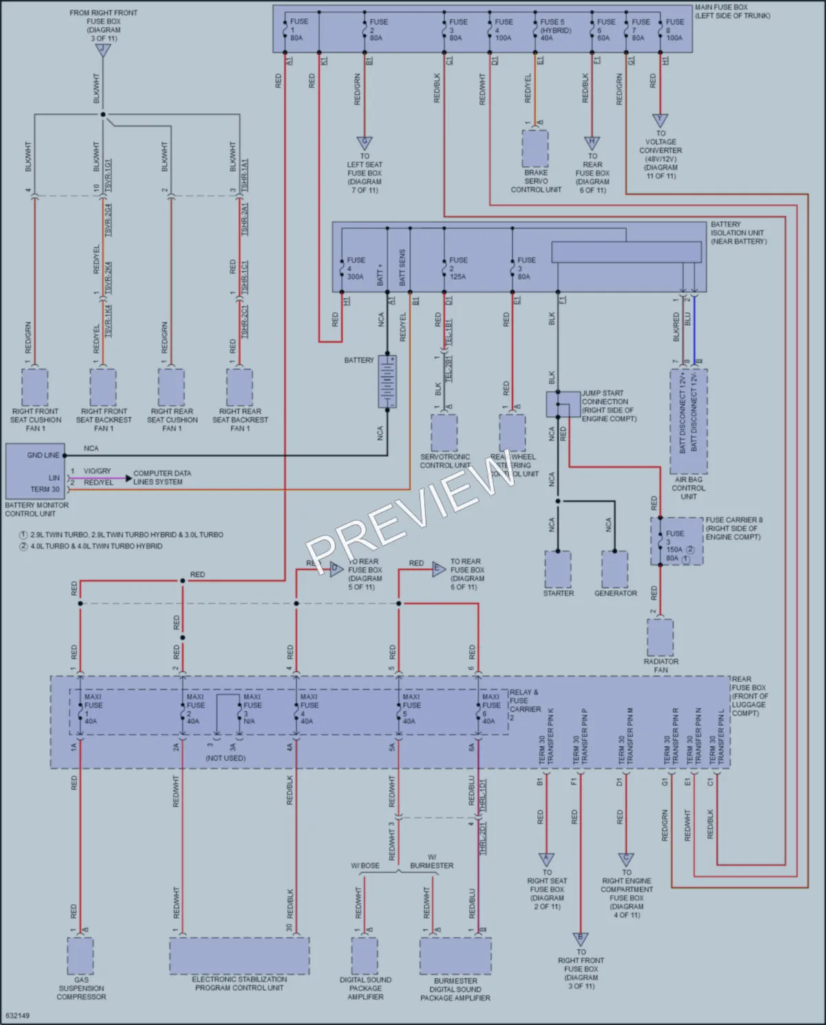 2018 Porsche PanameraHybrid Power Distribution wiring diagram preview