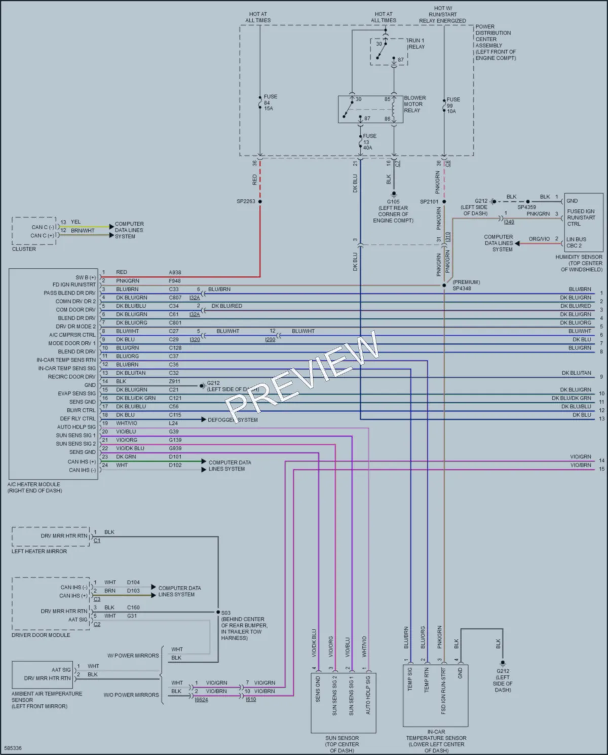 2018 Ram 1500Pickup Air Conditioning wiring diagram preview