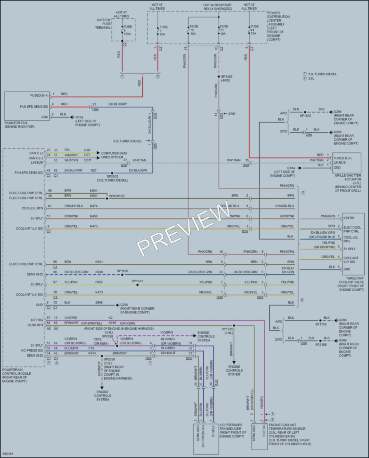 2018 Ram 1500Pickup Cooling Fan wiring diagram preview