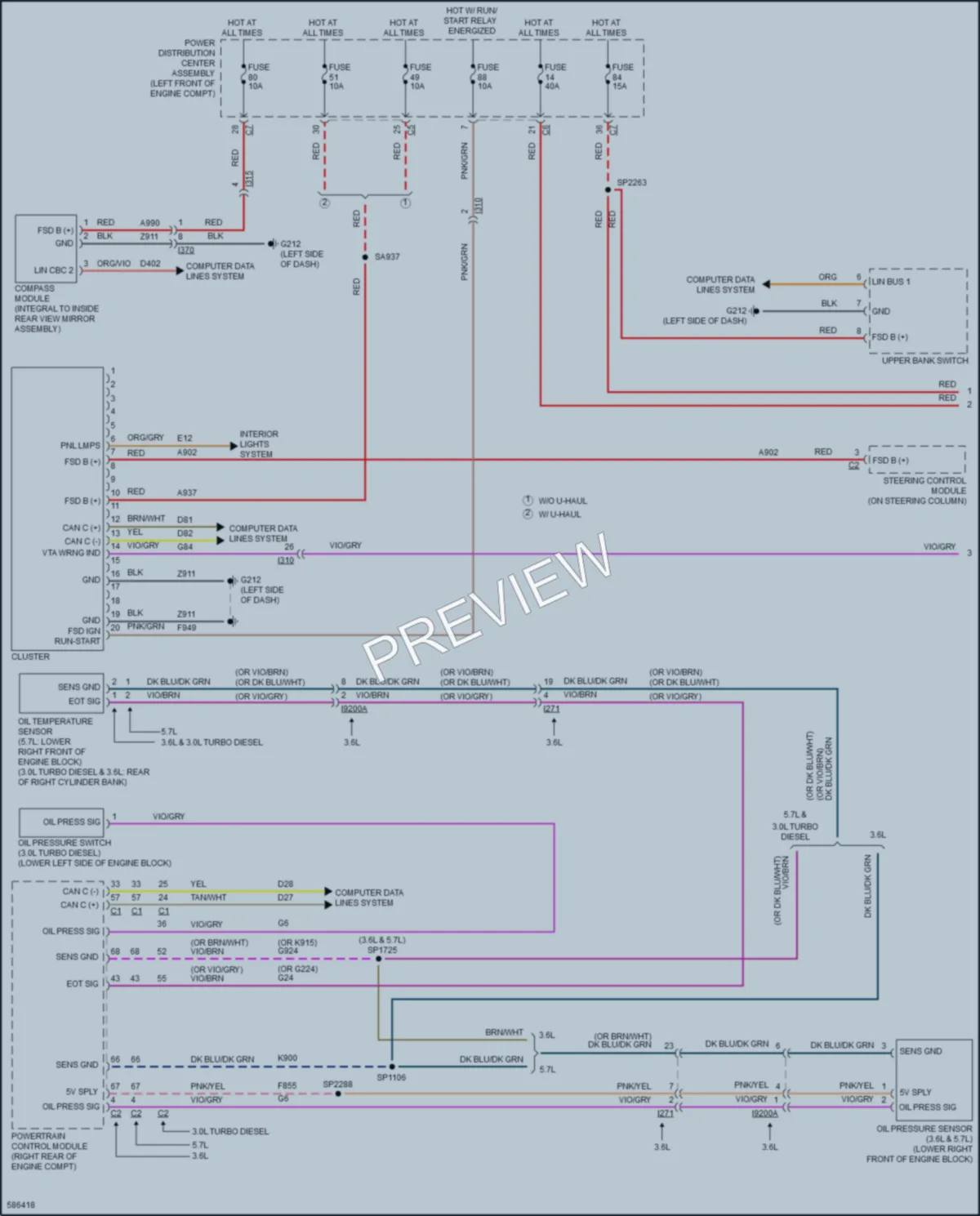 2018 Ram 1500Pickup Instrument Cluster wiring diagram preview
