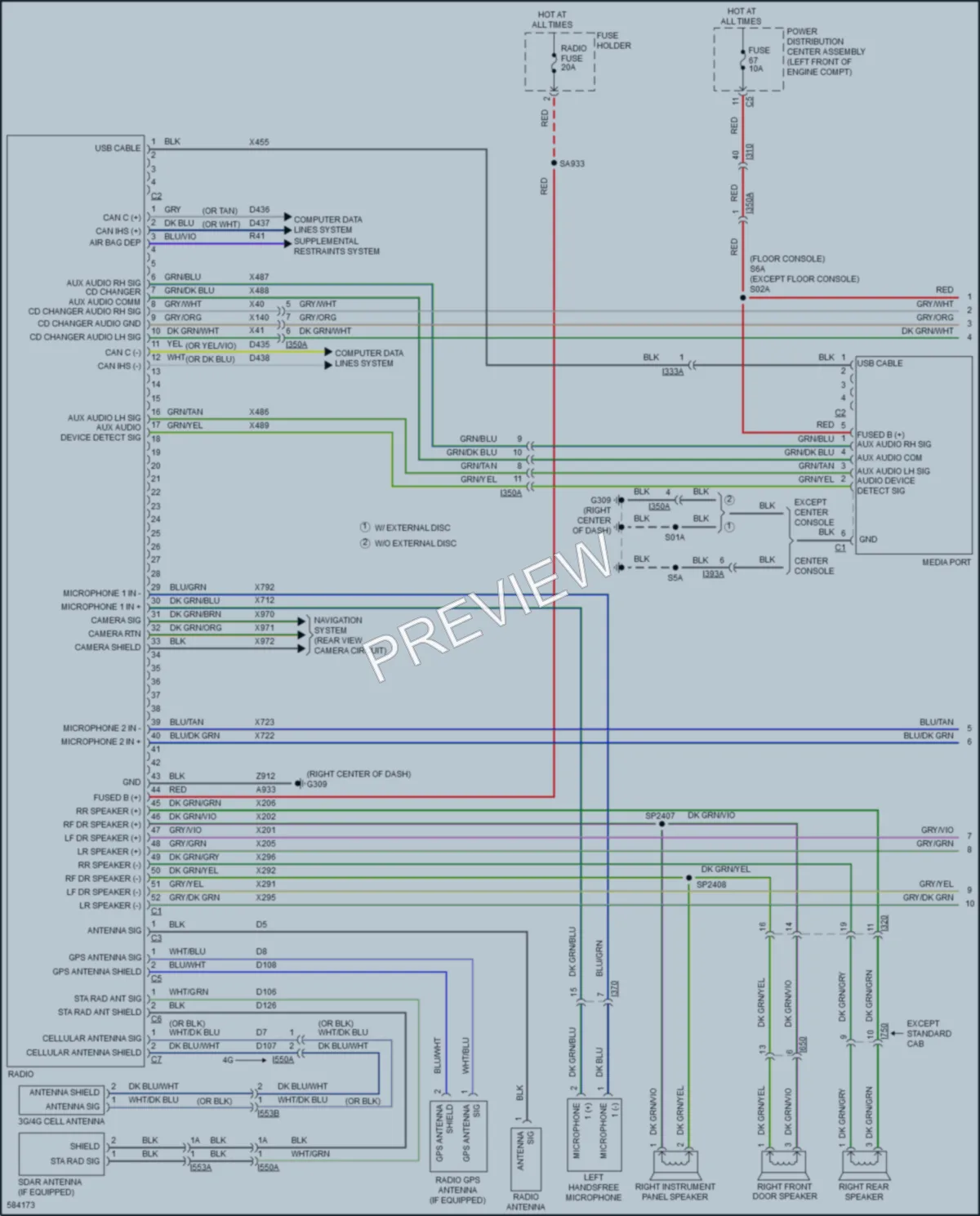 2018 Ram 1500Pickup Navigation wiring diagram preview