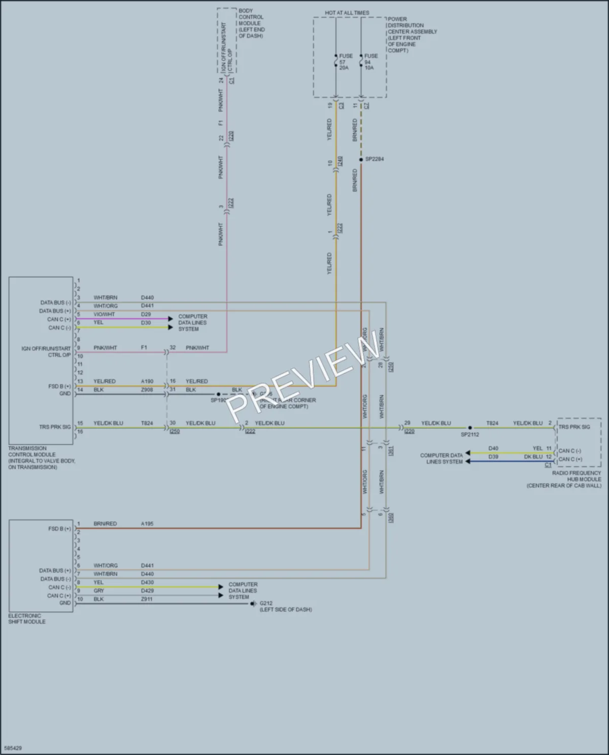 2018 Ram 1500Pickup Transmission wiring diagram preview
