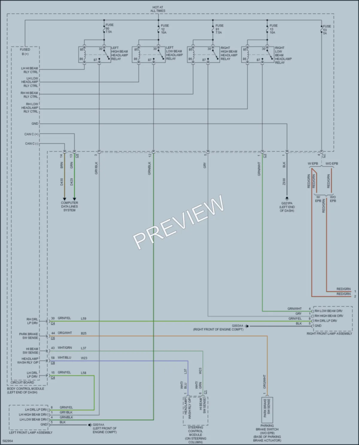 2018 Ram 1500ProMaster Headlights wiring diagram preview