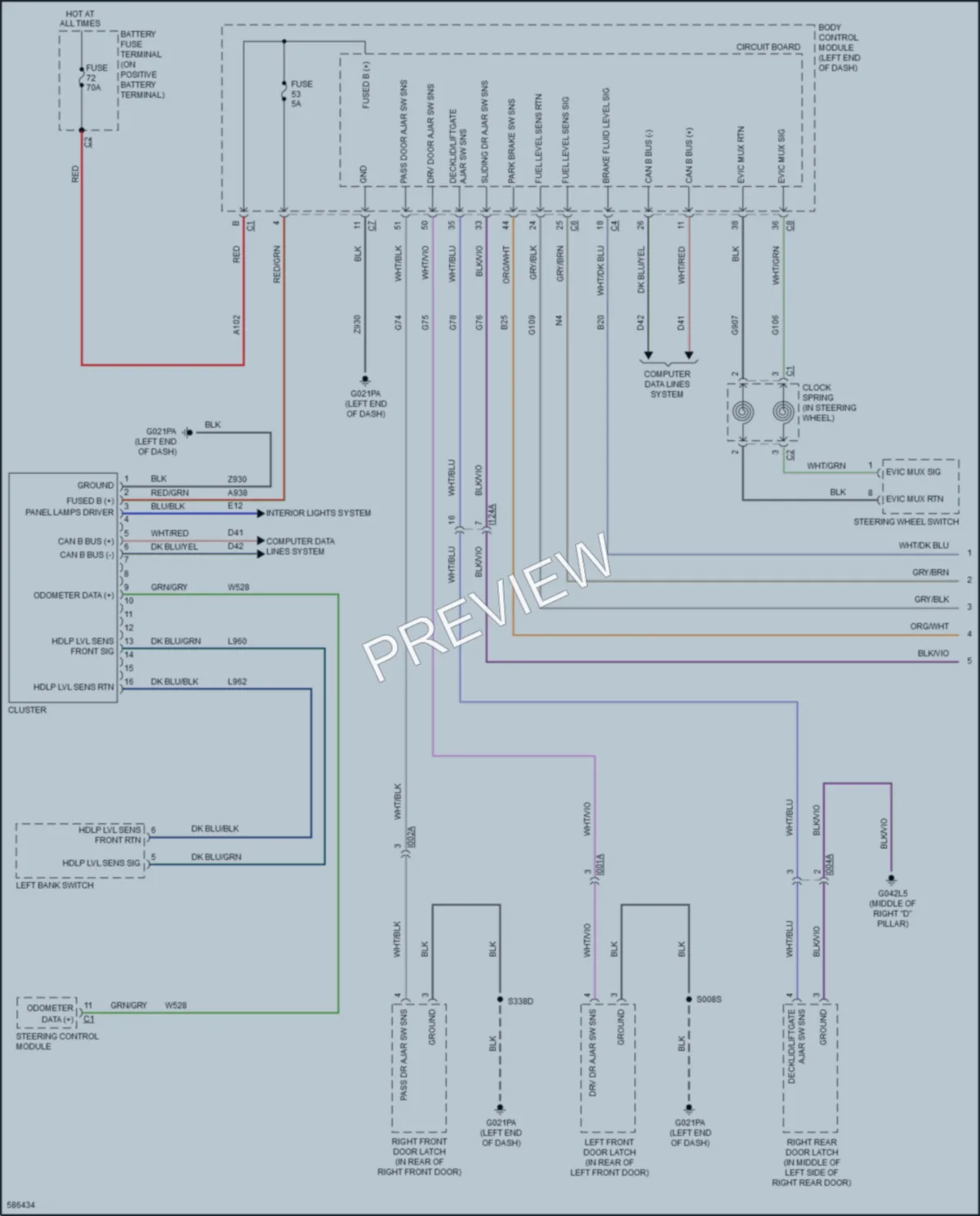 2018 Ram 1500ProMaster Instrument Cluster wiring diagram preview