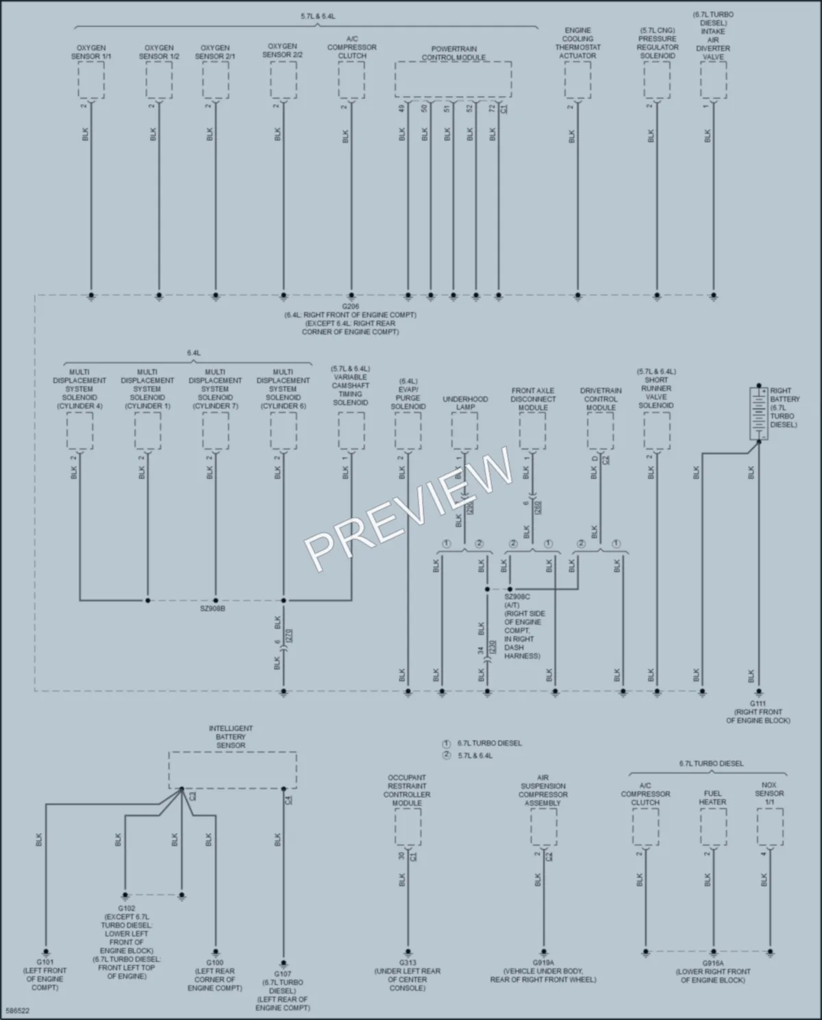 2018 Ram 2500Pickup Ground Distribution wiring diagram preview