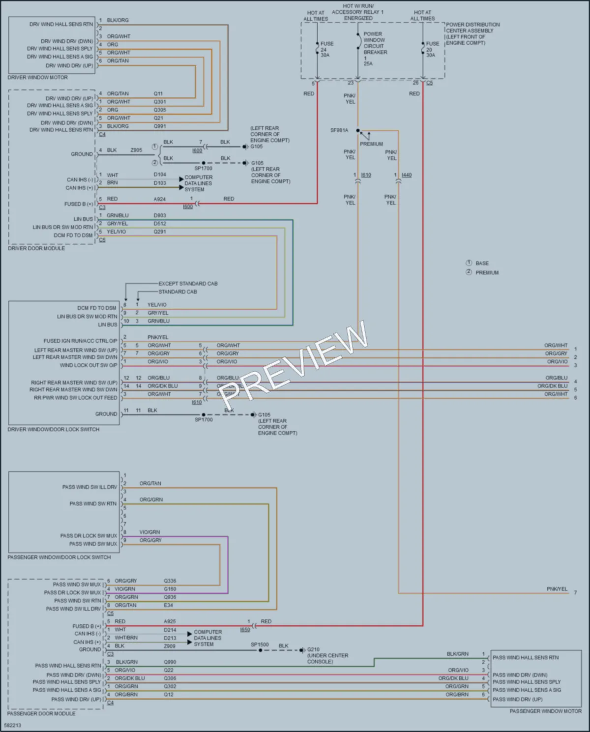 2018 Ram 2500Pickup Power Windows wiring diagram preview