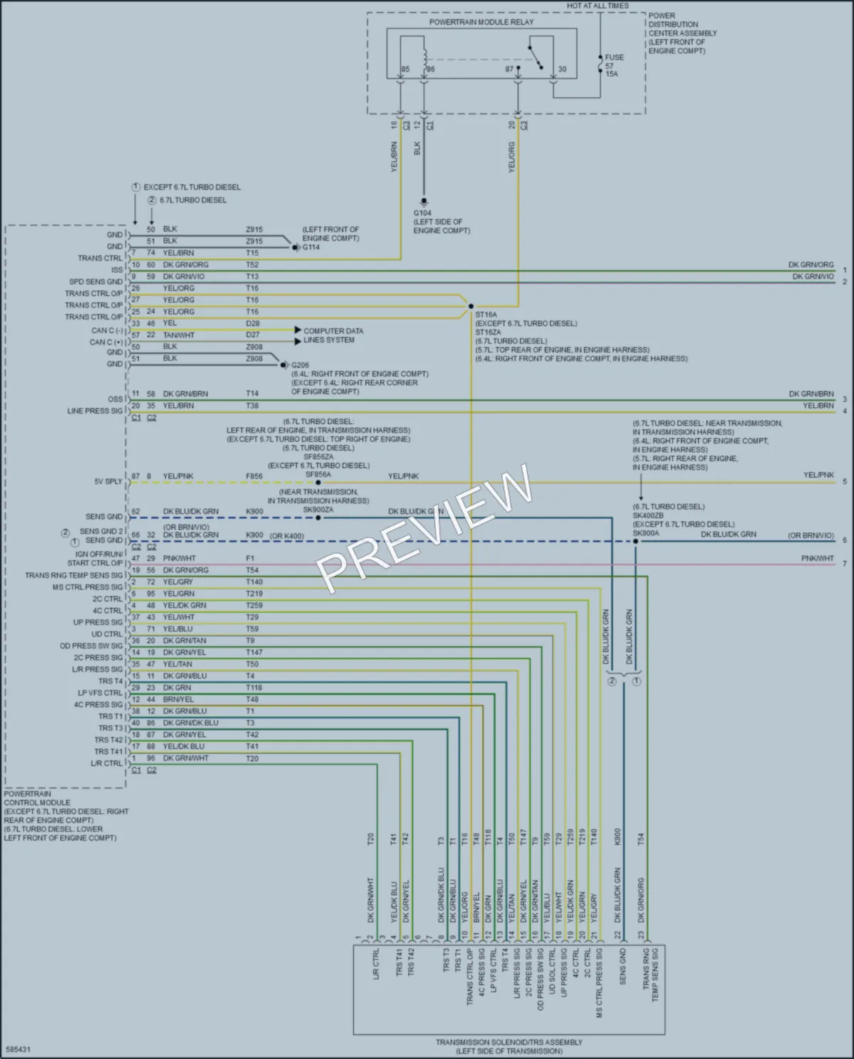 2018 Ram 2500Pickup Transmission wiring diagram preview