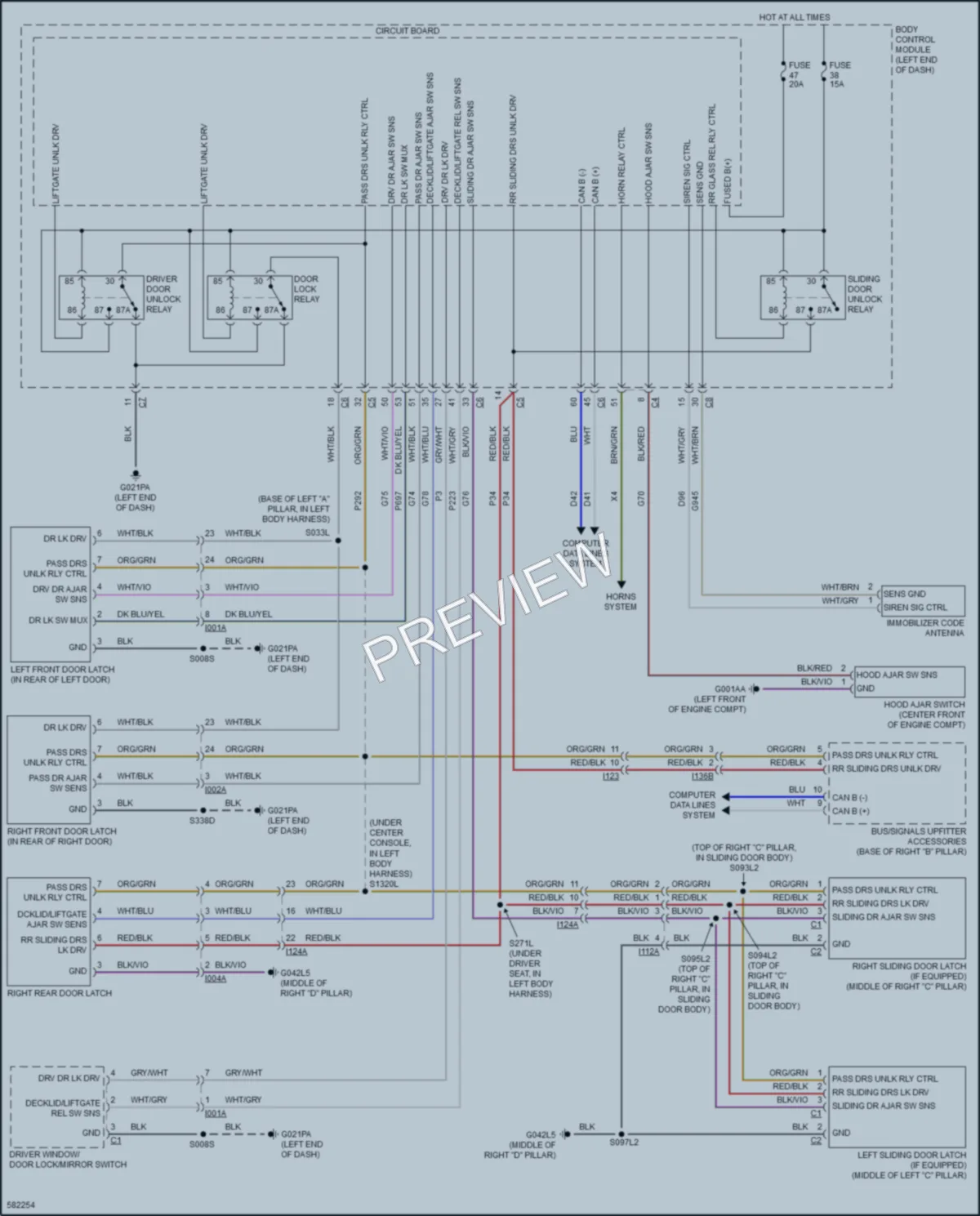 2018 Ram 2500ProMaster Power Door Locks wiring diagram preview