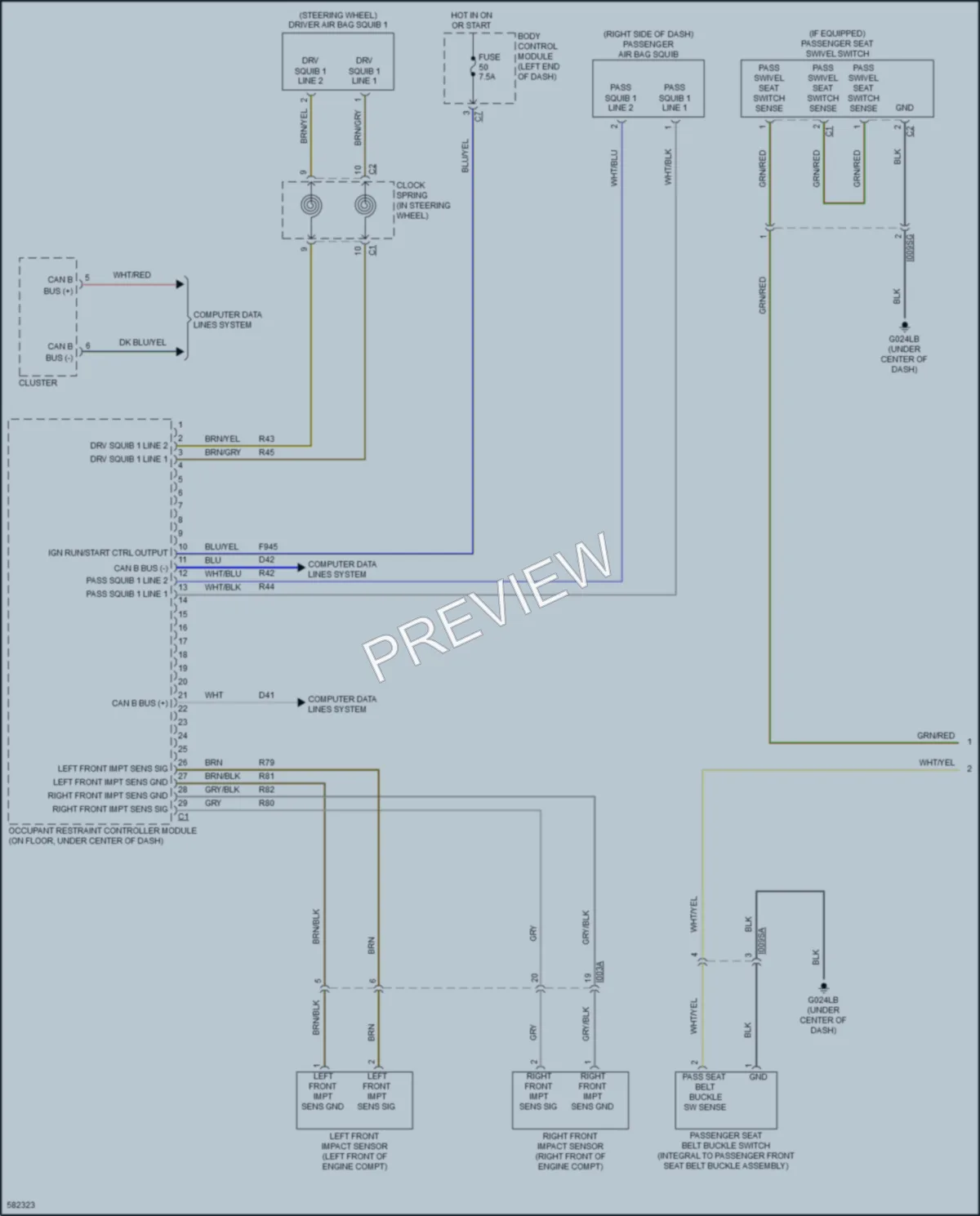 2018 Ram 2500ProMaster Supplemental Restraints wiring diagram preview