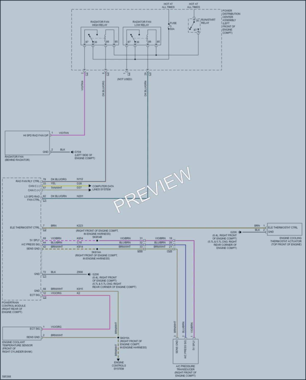 2018 Ram 3500Pickup Cooling Fan wiring diagram preview