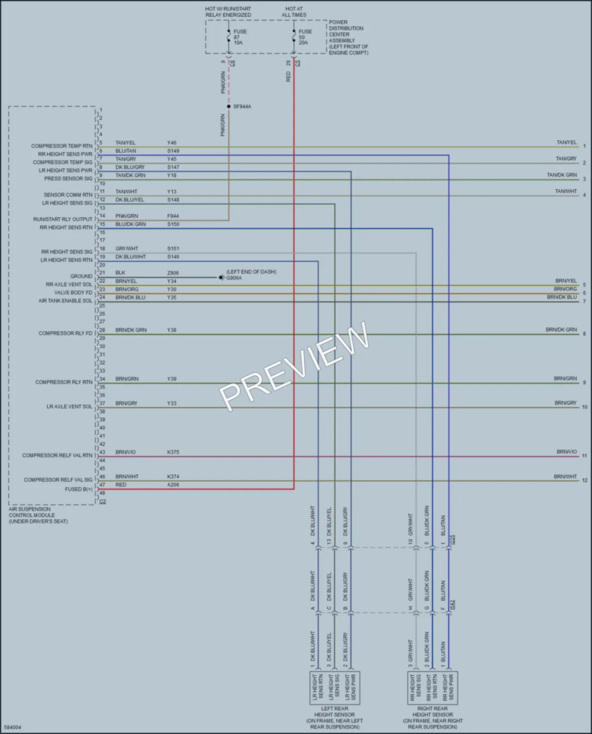 2018 Ram 3500Pickup Electronic Suspension wiring diagram preview