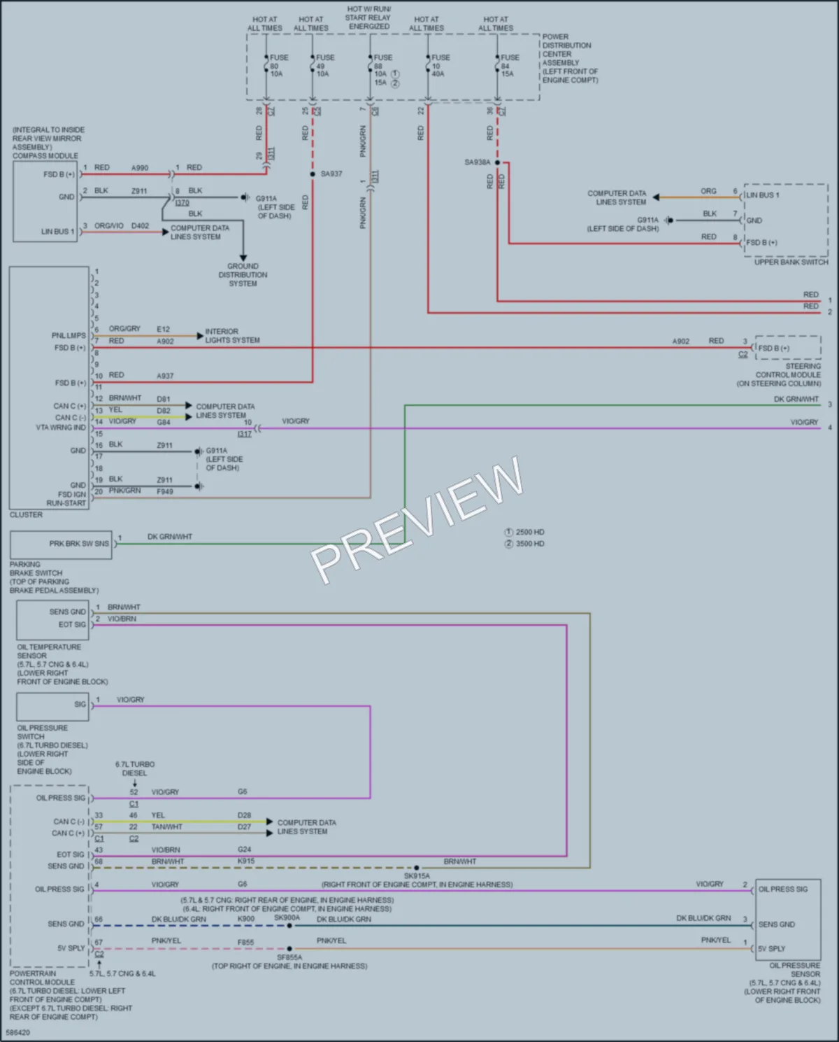 2018 Ram 3500Pickup Instrument Cluster wiring diagram preview