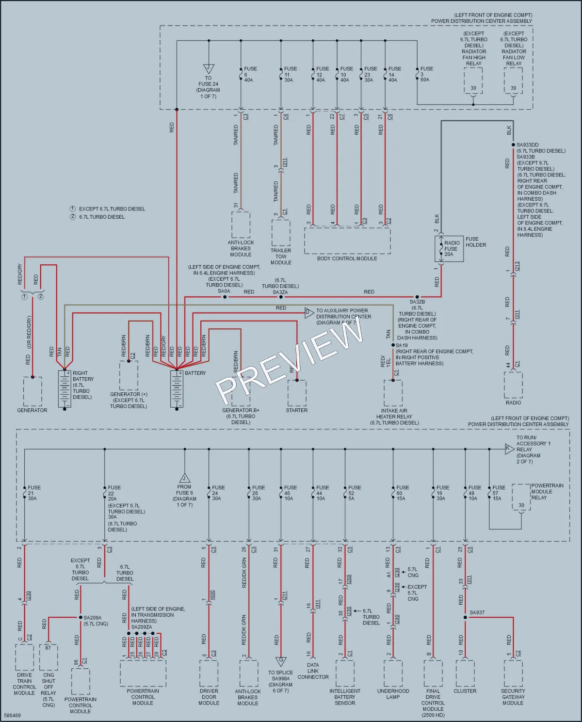 2018 Ram 3500Pickup Power Distribution wiring diagram preview