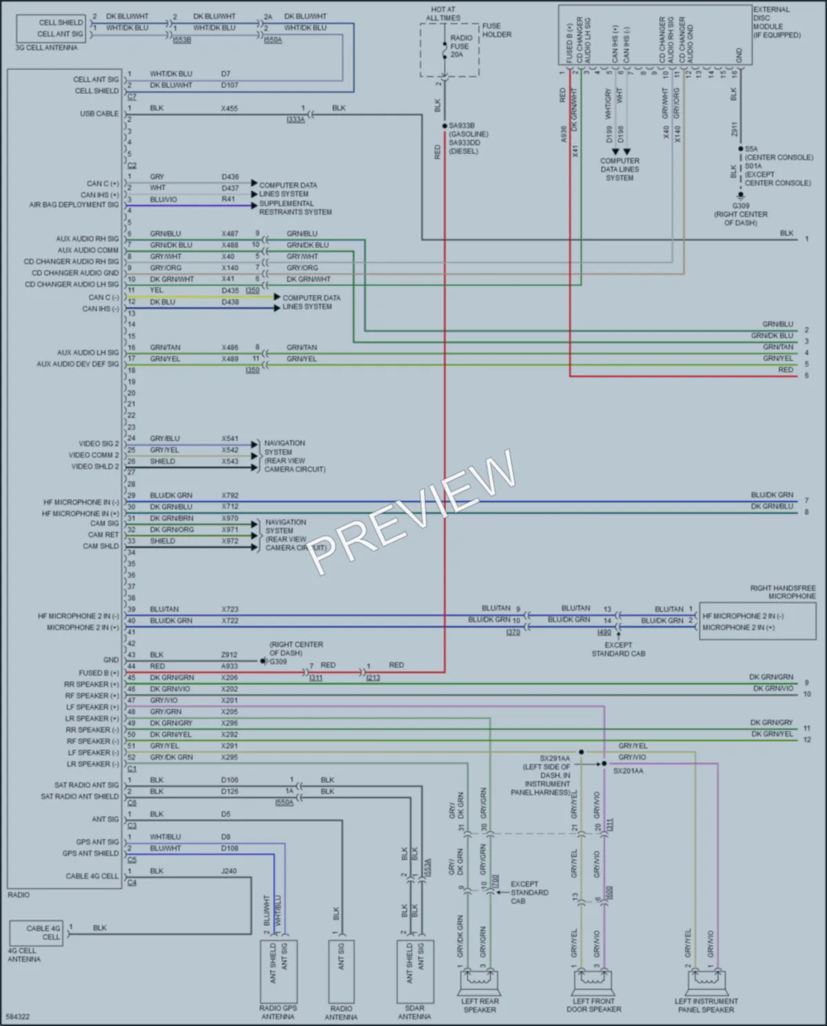 2018 Ram 3500Pickup Radio wiring diagram preview