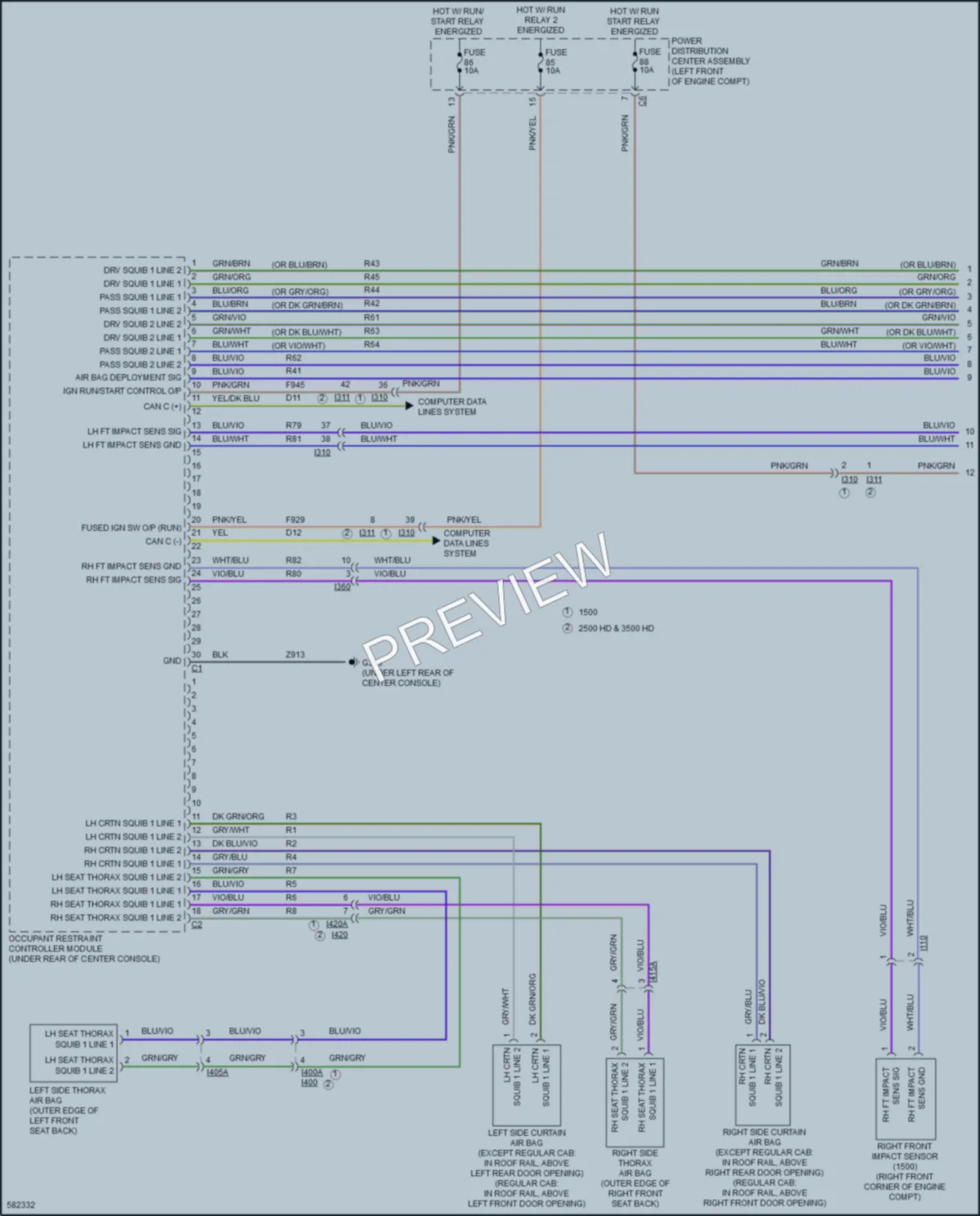 2018 Ram 3500Pickup Supplemental Restraints wiring diagram preview