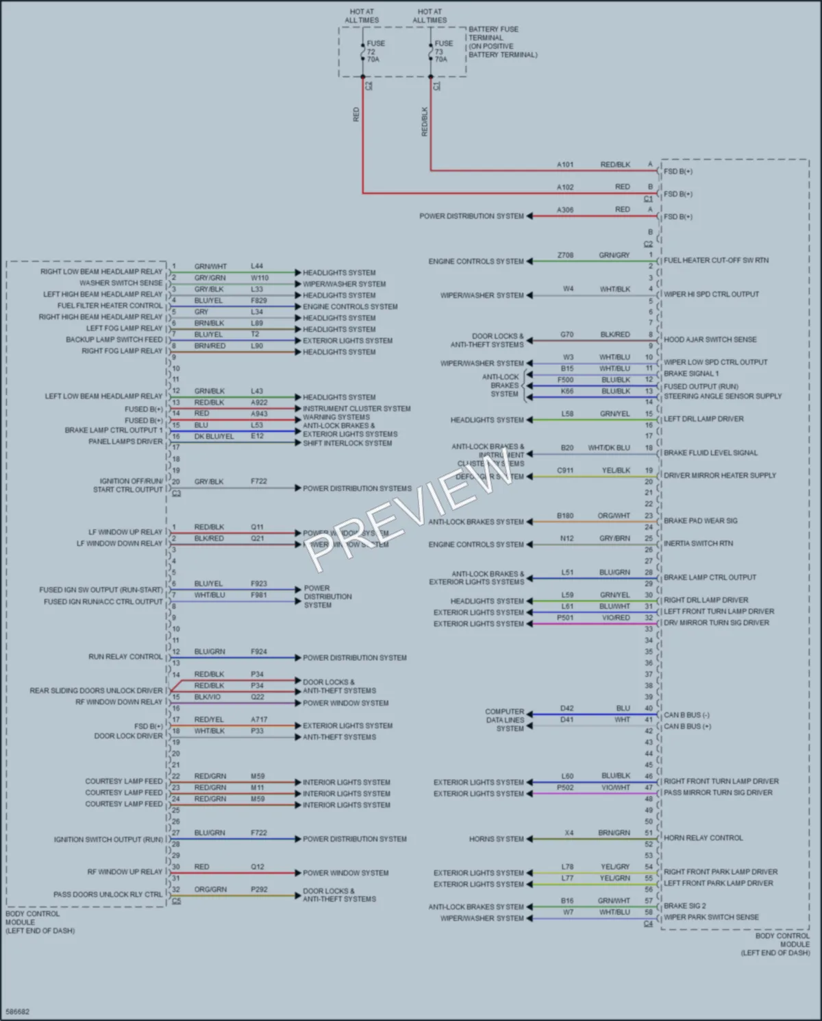 2018 Ram 3500ProMaster Body Control Modules wiring diagram preview