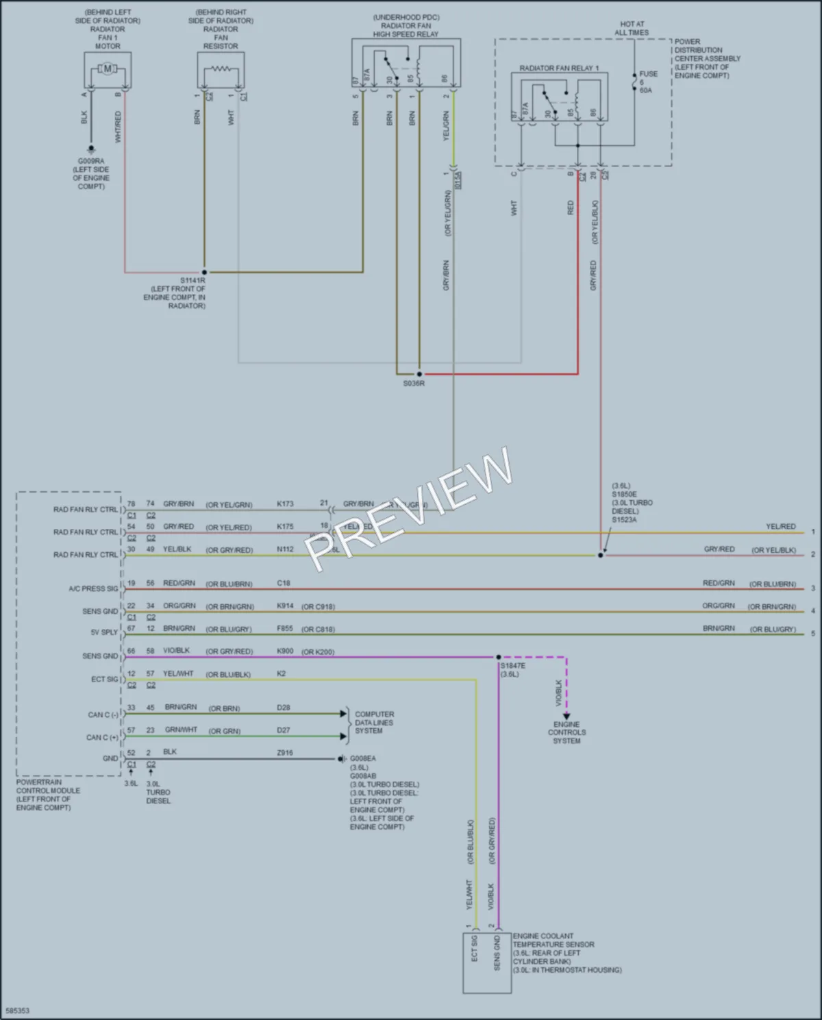 2018 Ram 3500ProMaster Cooling Fan wiring diagram preview