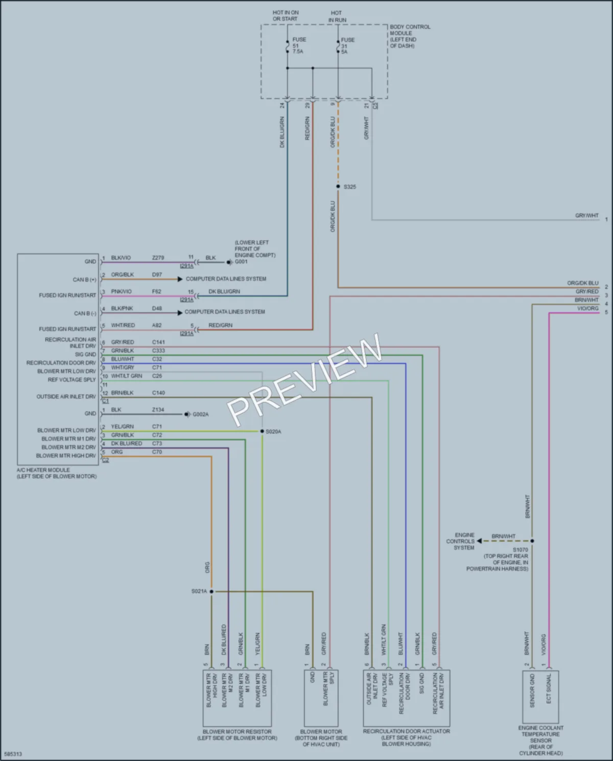 2018 Ram ProMasterCity Air Conditioning wiring diagram preview