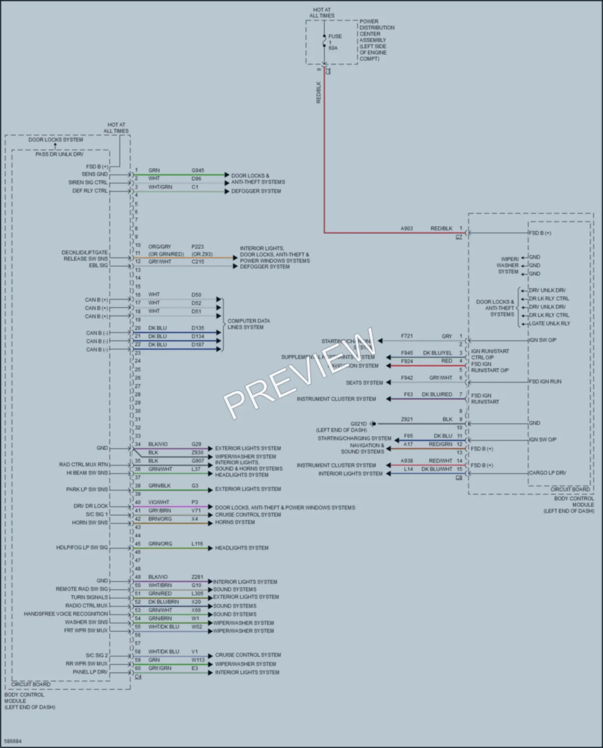 2018 Ram ProMasterCity Body Control Modules wiring diagram preview