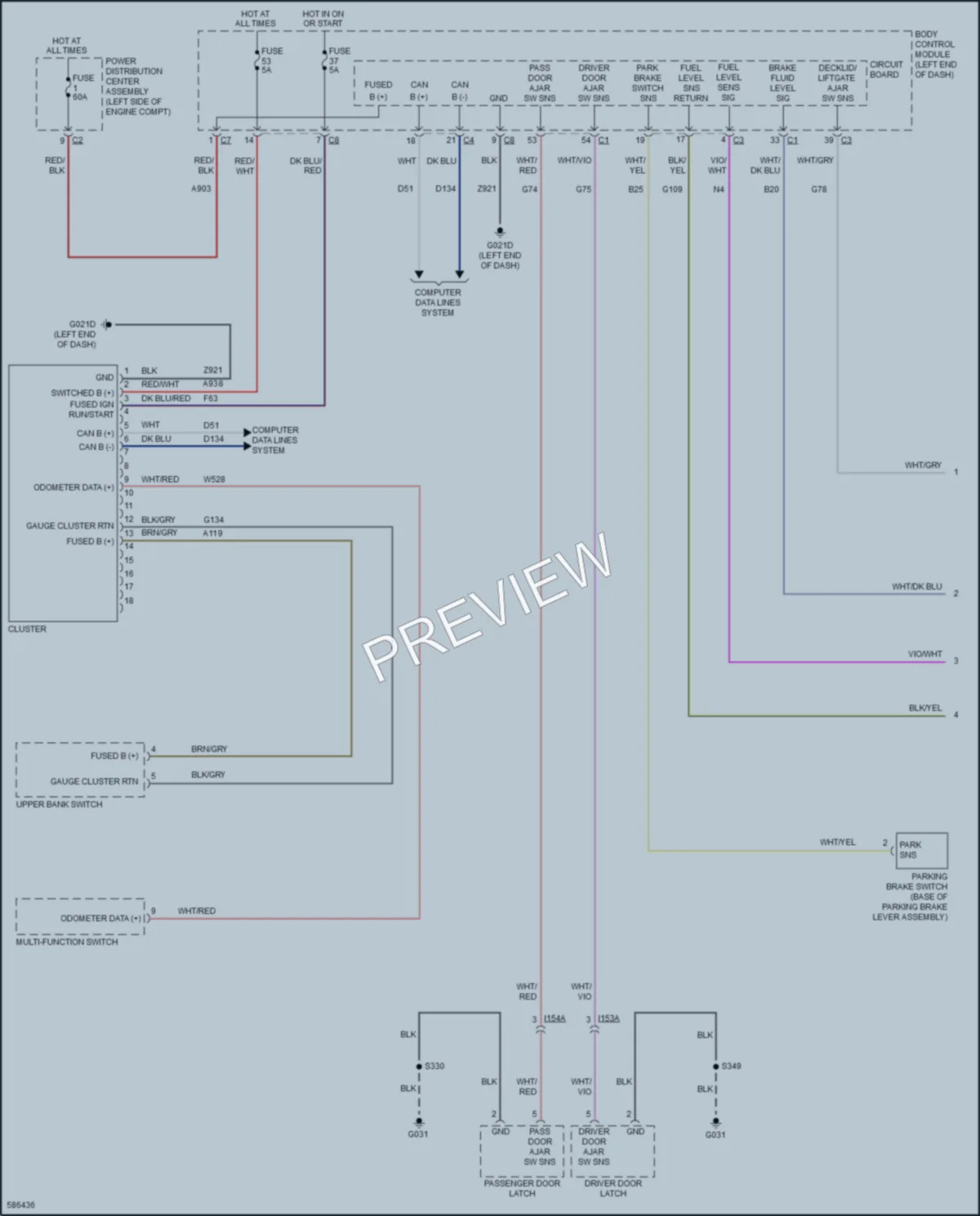 2018 Ram ProMasterCity Instrument Cluster wiring diagram preview