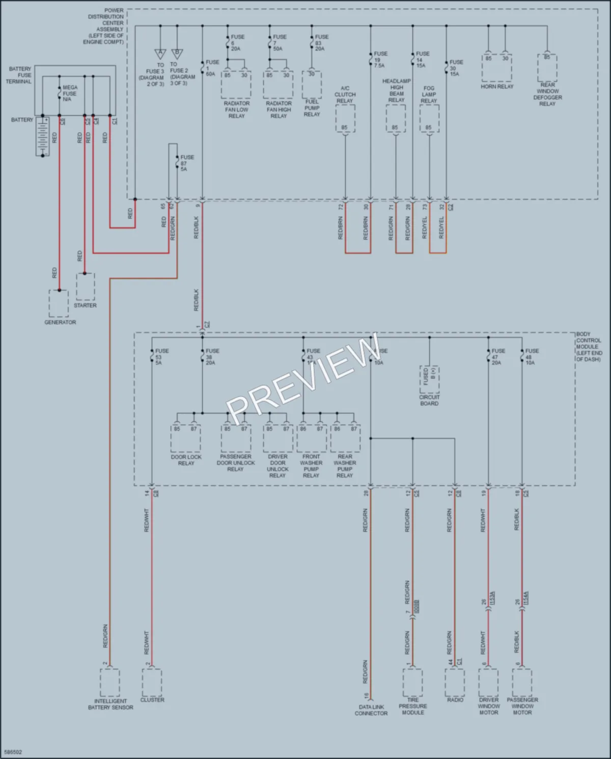 2018 Ram ProMasterCity Power Distribution wiring diagram preview