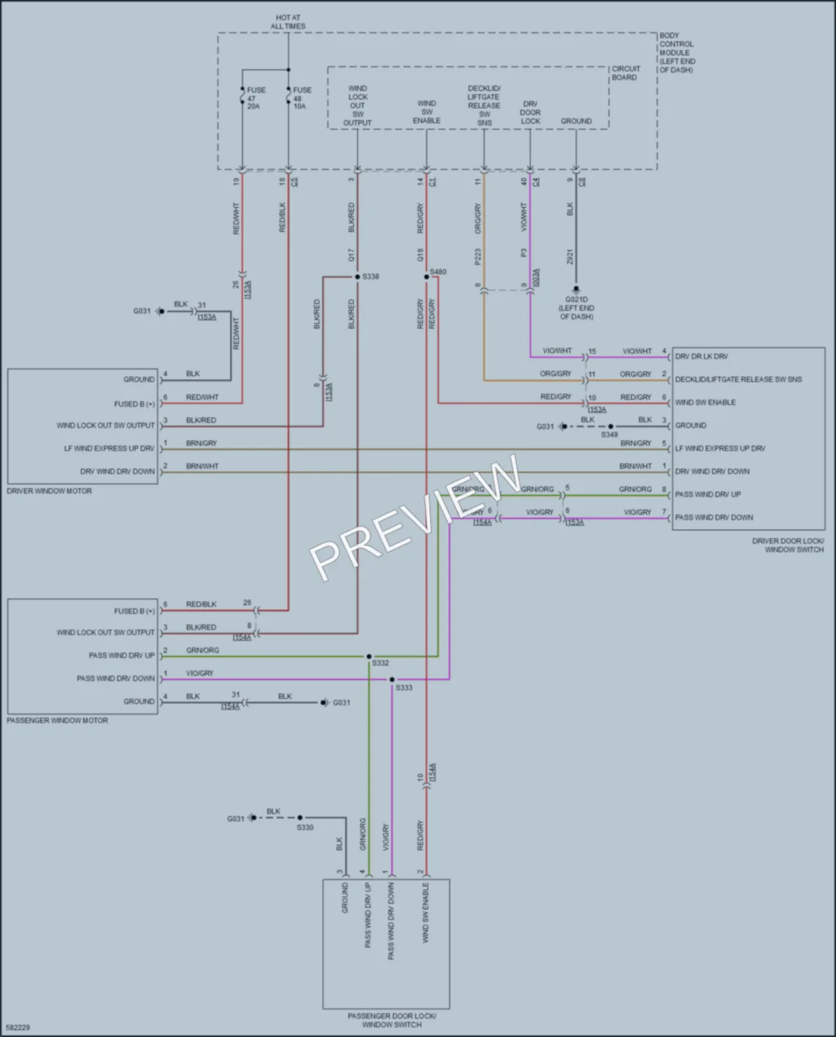 2018 Ram ProMasterCity Power Windows wiring diagram preview