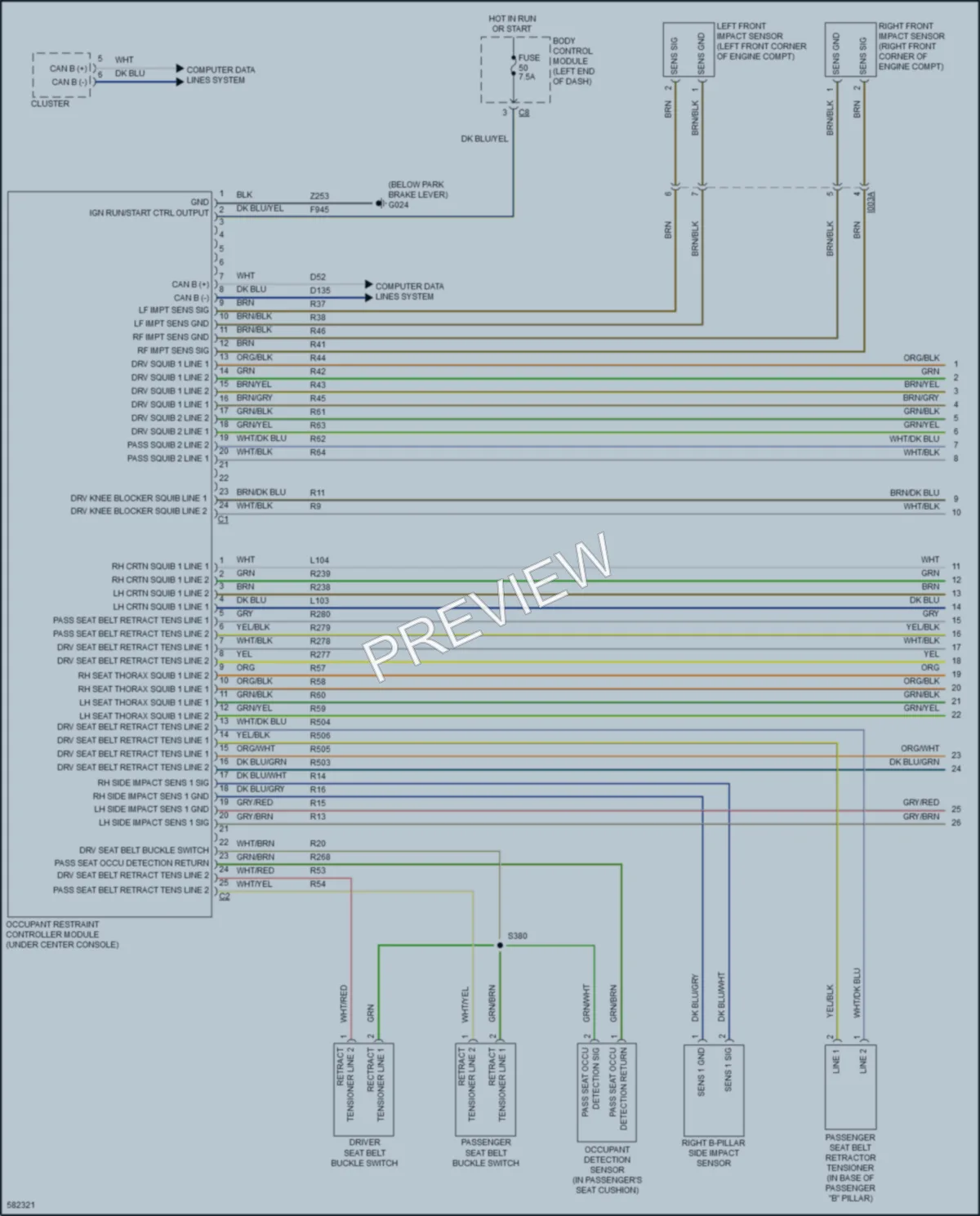 2018 Ram ProMasterCity Supplemental Restraints wiring diagram preview