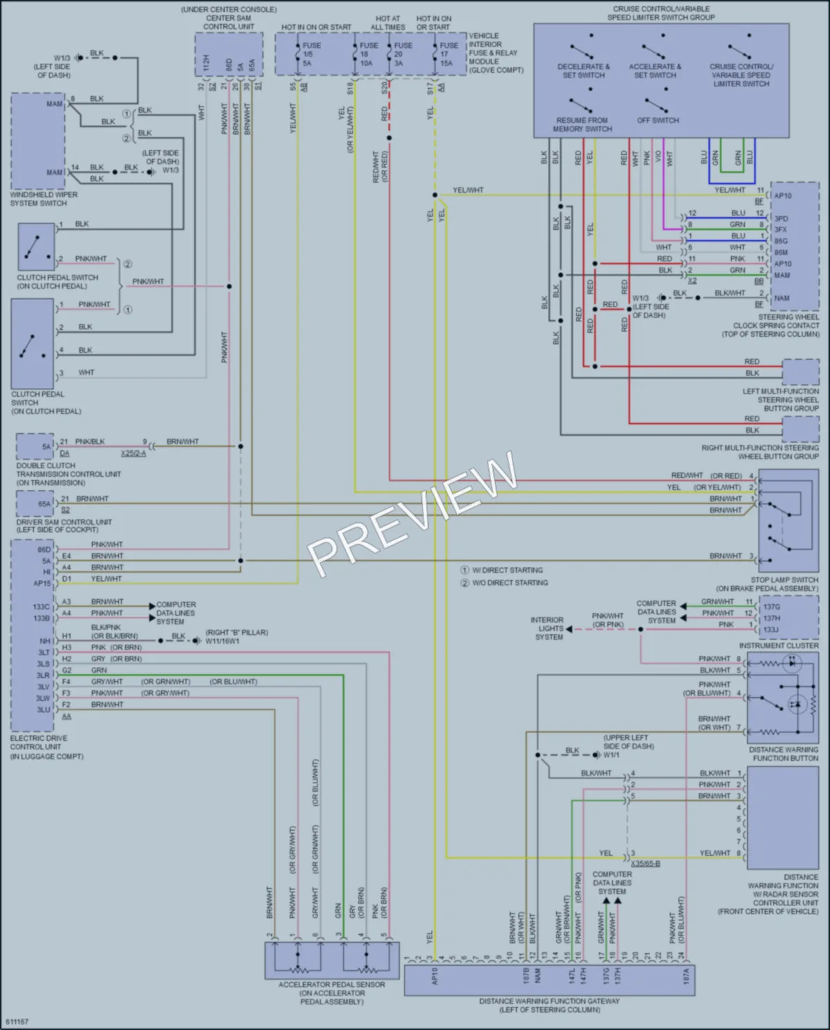 2018 Smart fortwoelectric Cruise Control wiring diagram preview