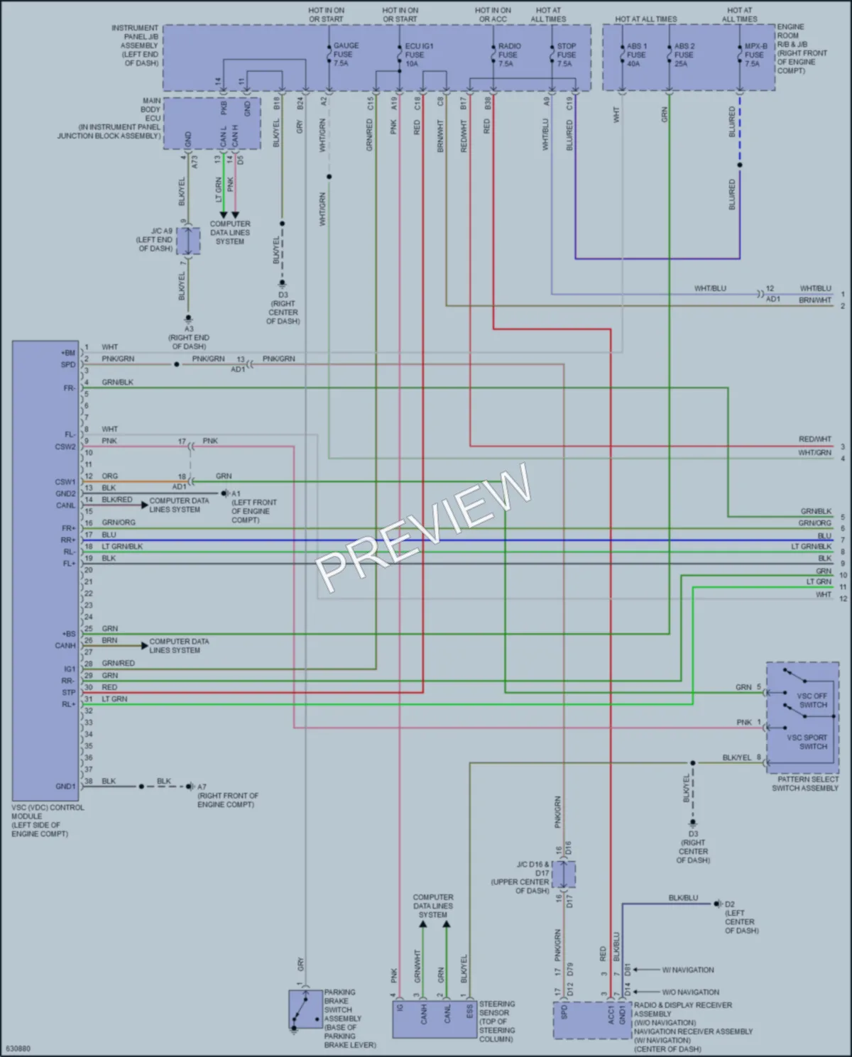 2018 Subaru BRZ Anti Lock Brakes wiring diagram preview