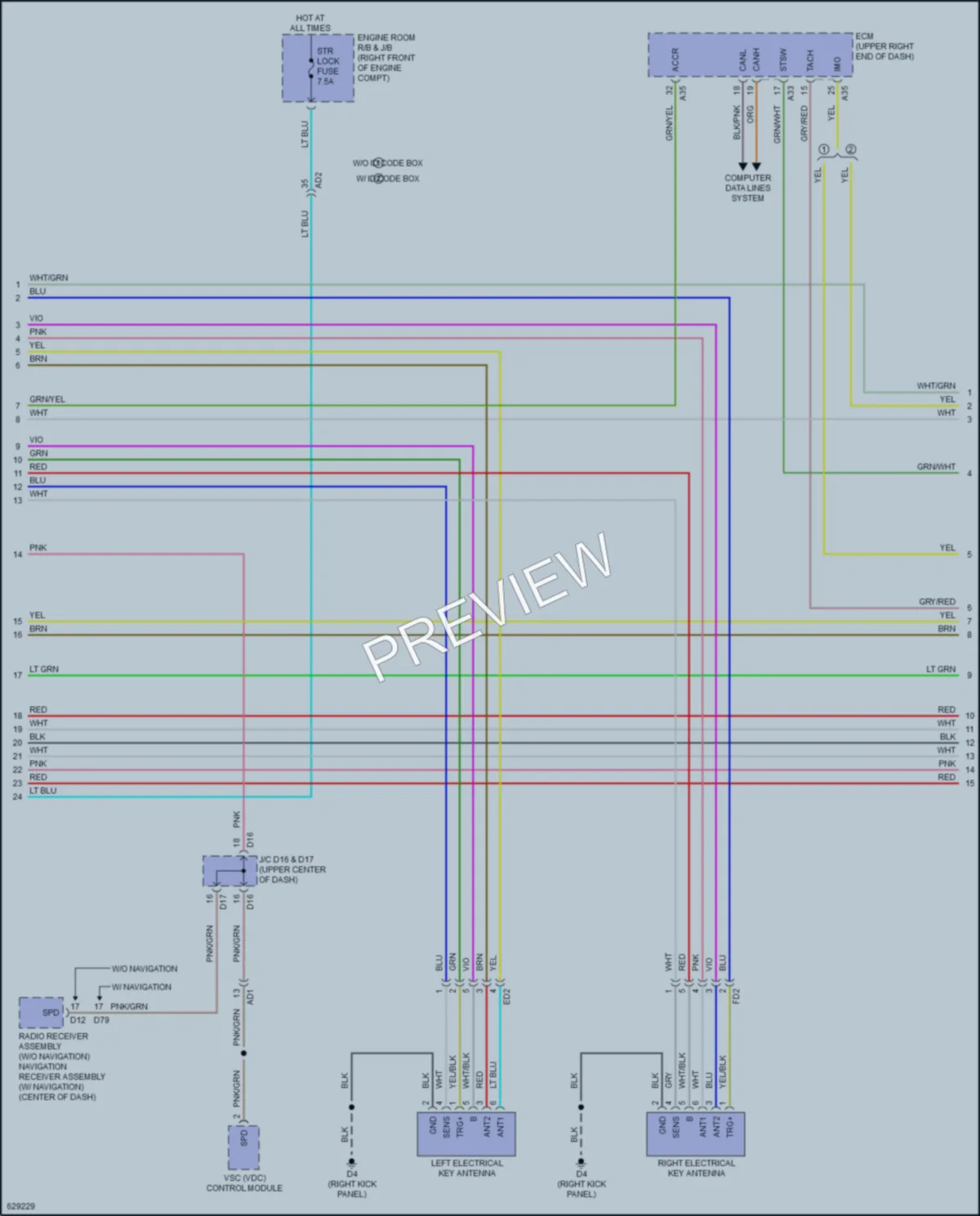 2018 Subaru BRZ Anti Theft wiring diagram preview