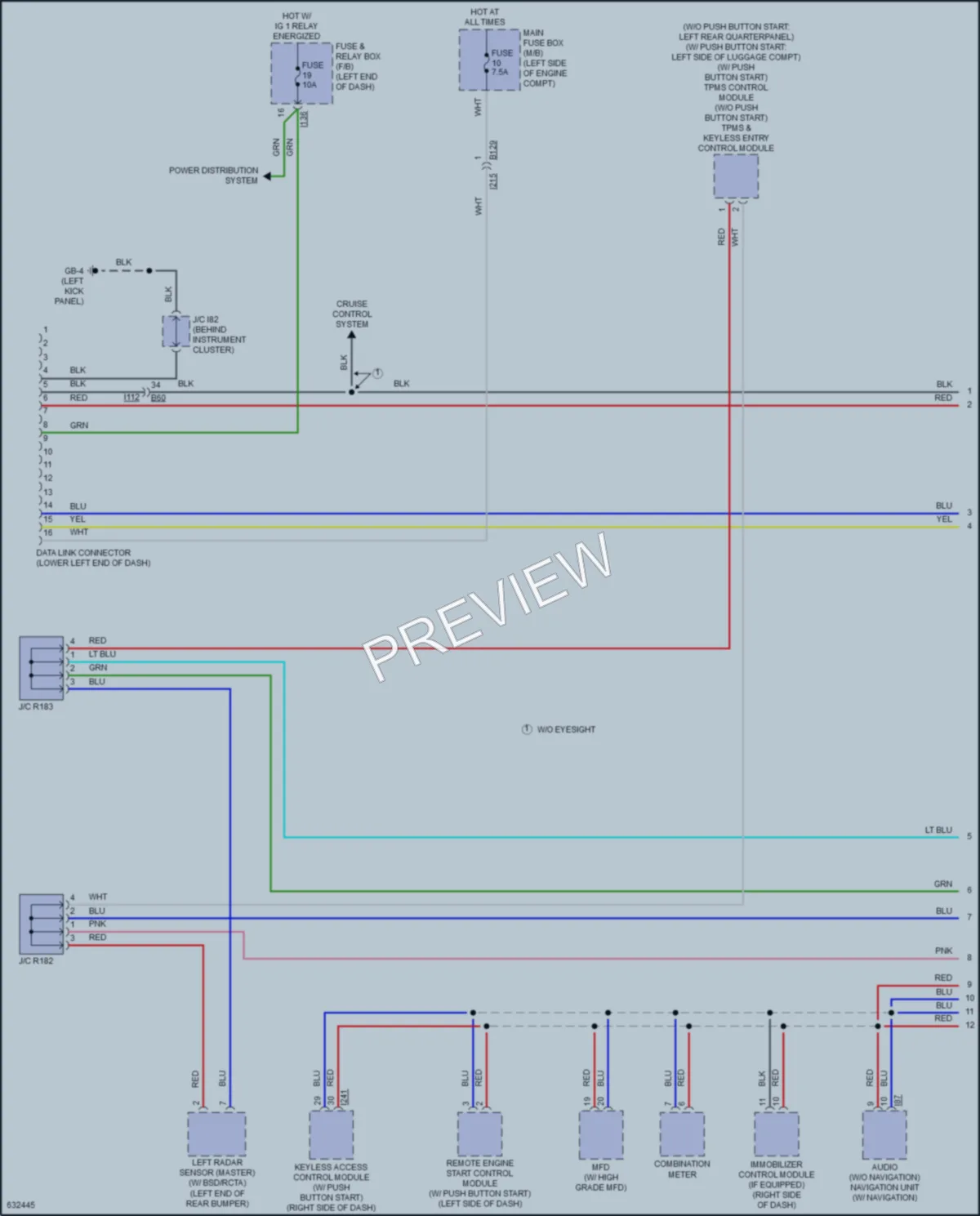 2018 Subaru Crosstrek Computer Data Lines wiring diagram preview