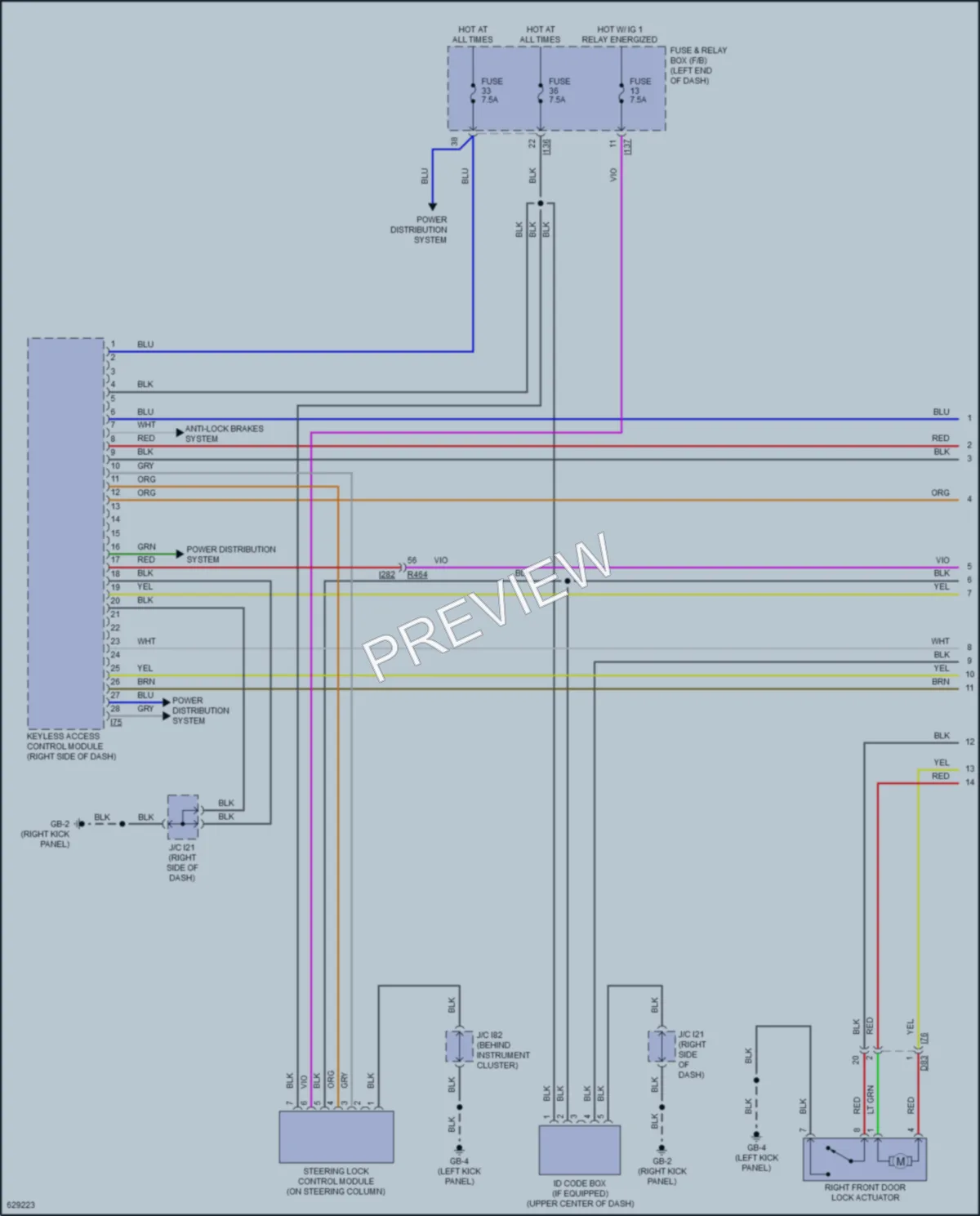 2018 Subaru Crosstrek Power Door Locks wiring diagram preview