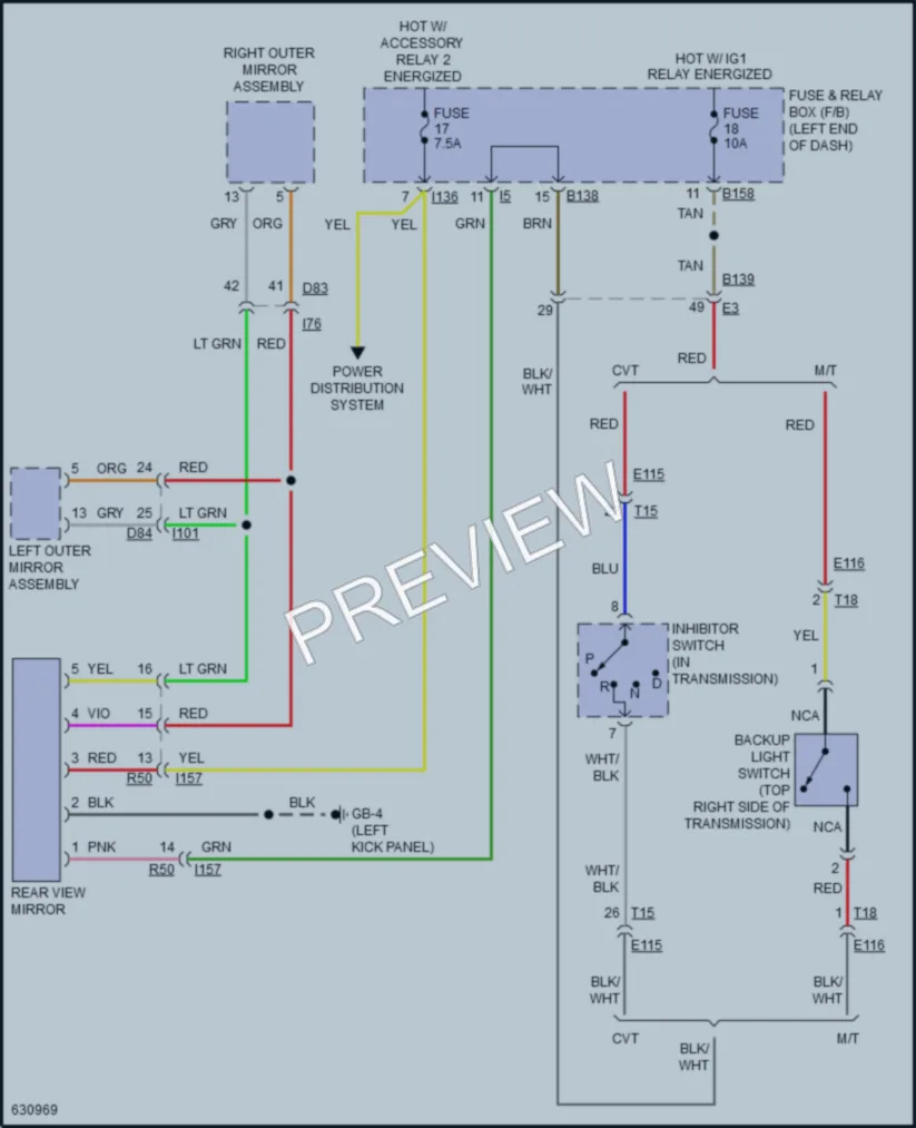2018 Subaru Crosstrek Power Mirrors wiring diagram preview