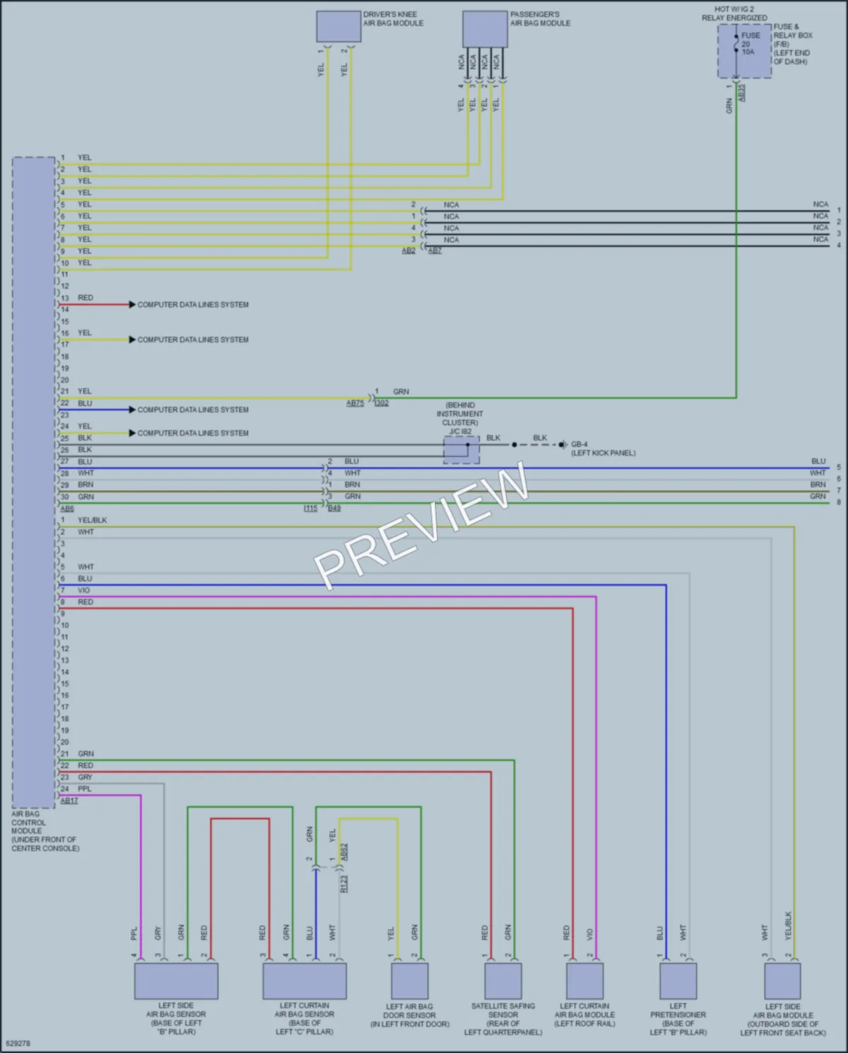 2018 Subaru Crosstrek Supplemental Restraints wiring diagram preview