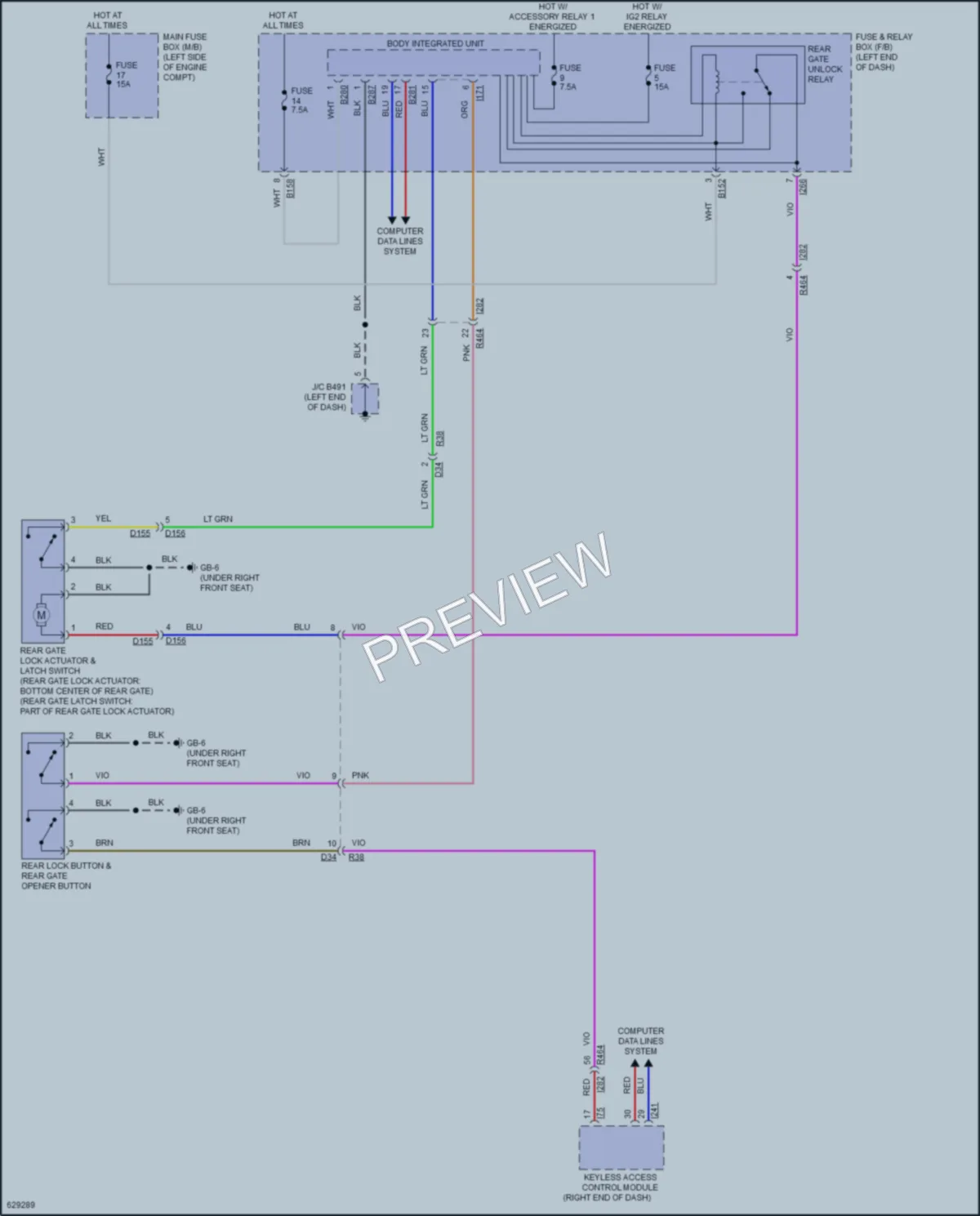 2018 Subaru Crosstrek Trunk Tailgate Fuel Door wiring diagram preview