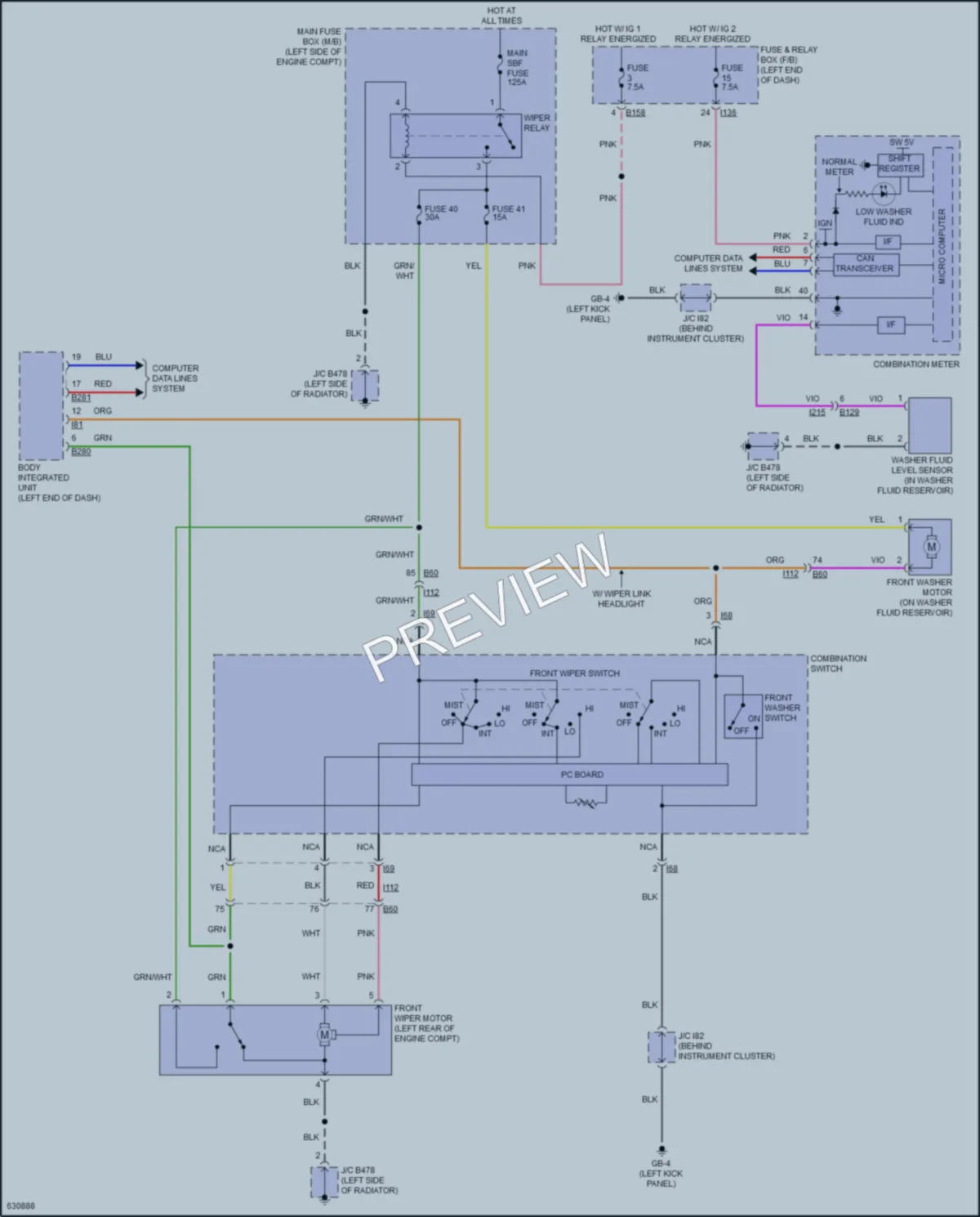 2018 Subaru Crosstrek Wiper Washer wiring diagram preview