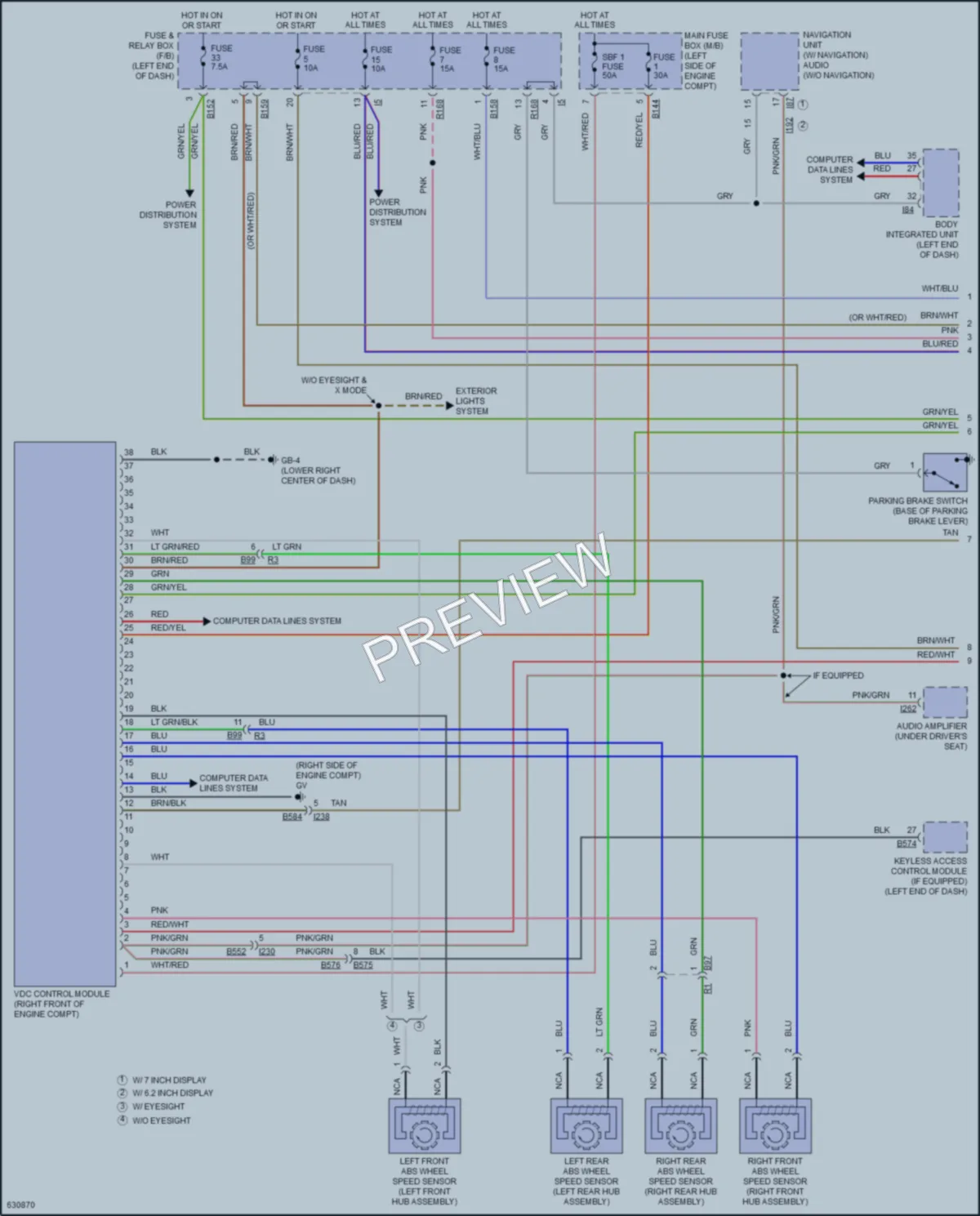 2018 Subaru Forester Anti Lock Brakes wiring diagram preview