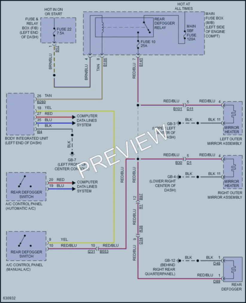 2018 Subaru Forester Defoggers wiring diagram preview