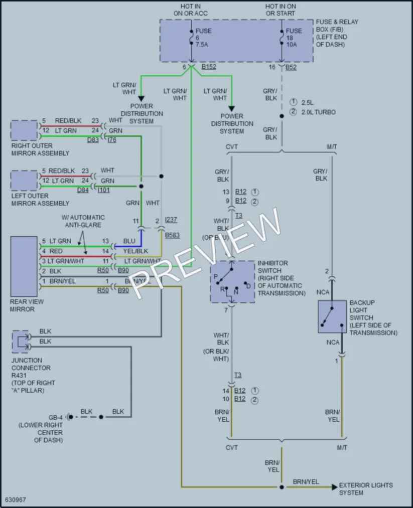 2018 Subaru Forester Power Mirrors wiring diagram preview