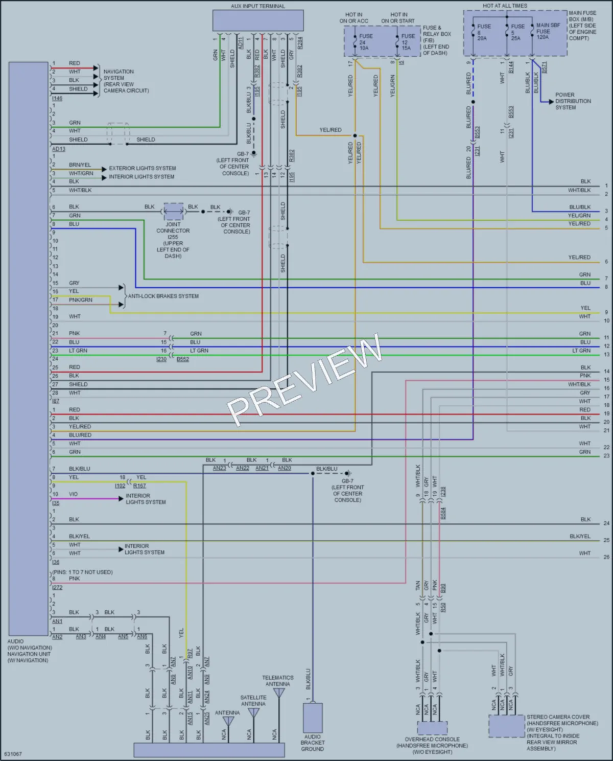 2018 Subaru Forester Radio wiring diagram preview