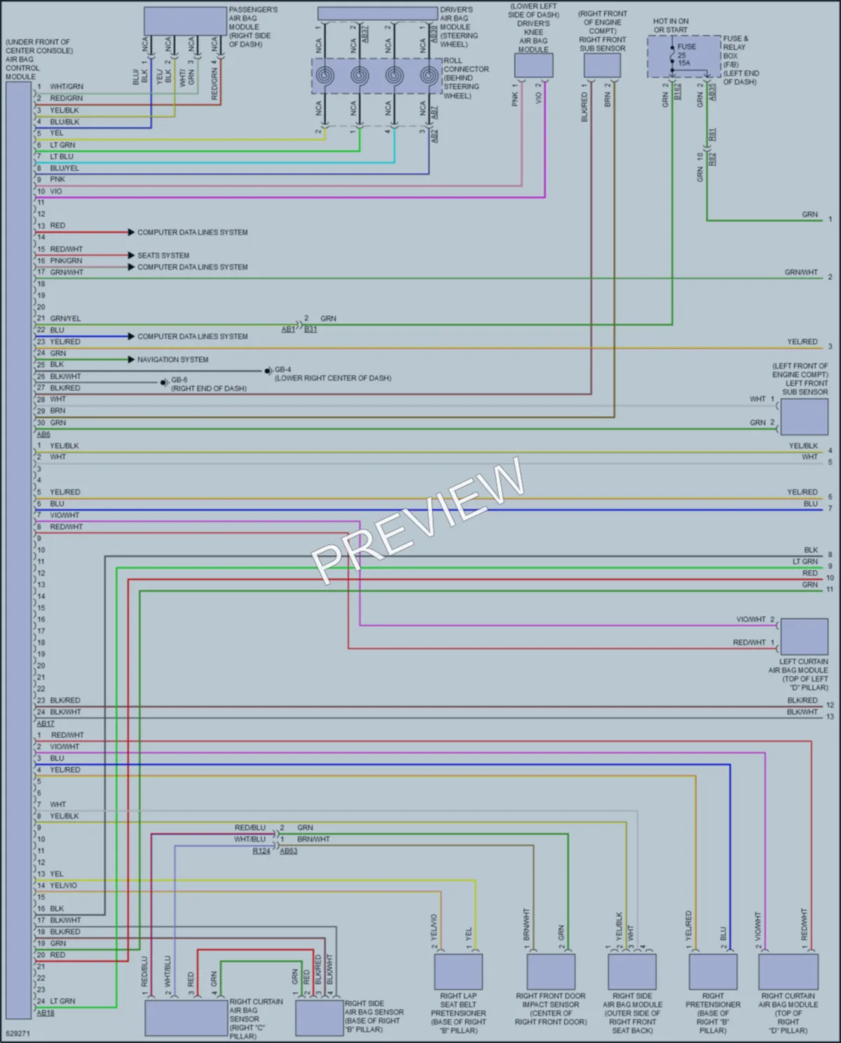 2018 Subaru Forester Supplemental Restraints wiring diagram preview