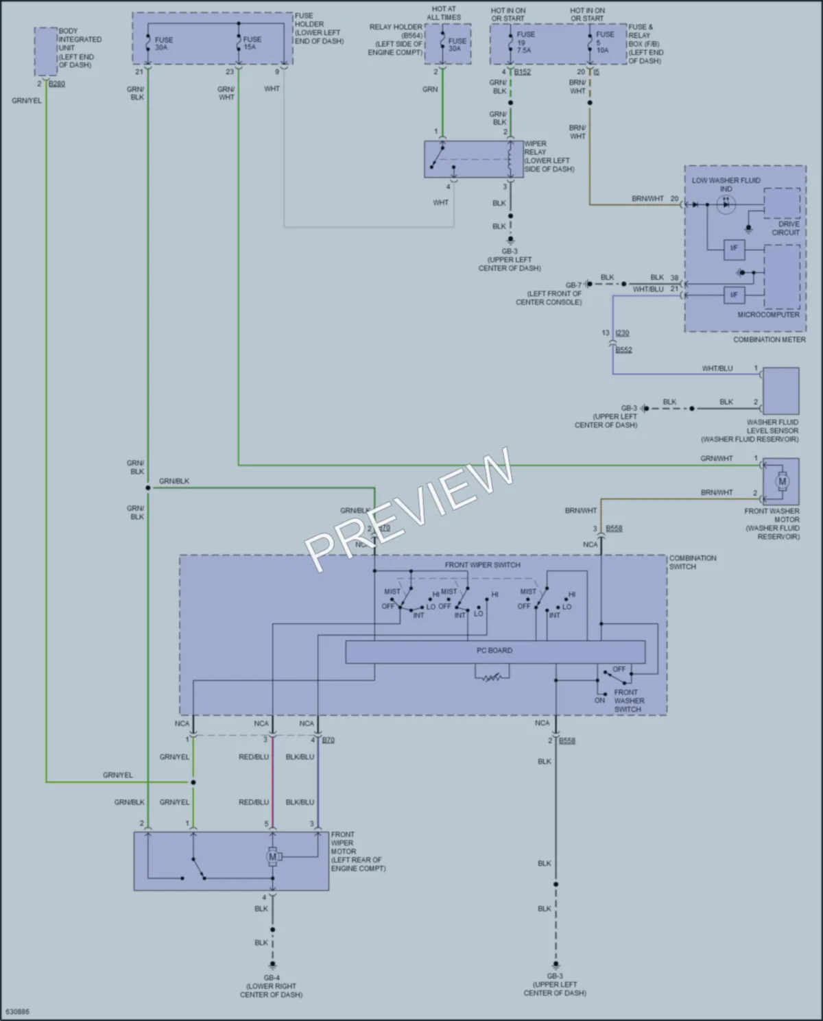 2018 Subaru Forester Wiper Washer wiring diagram preview