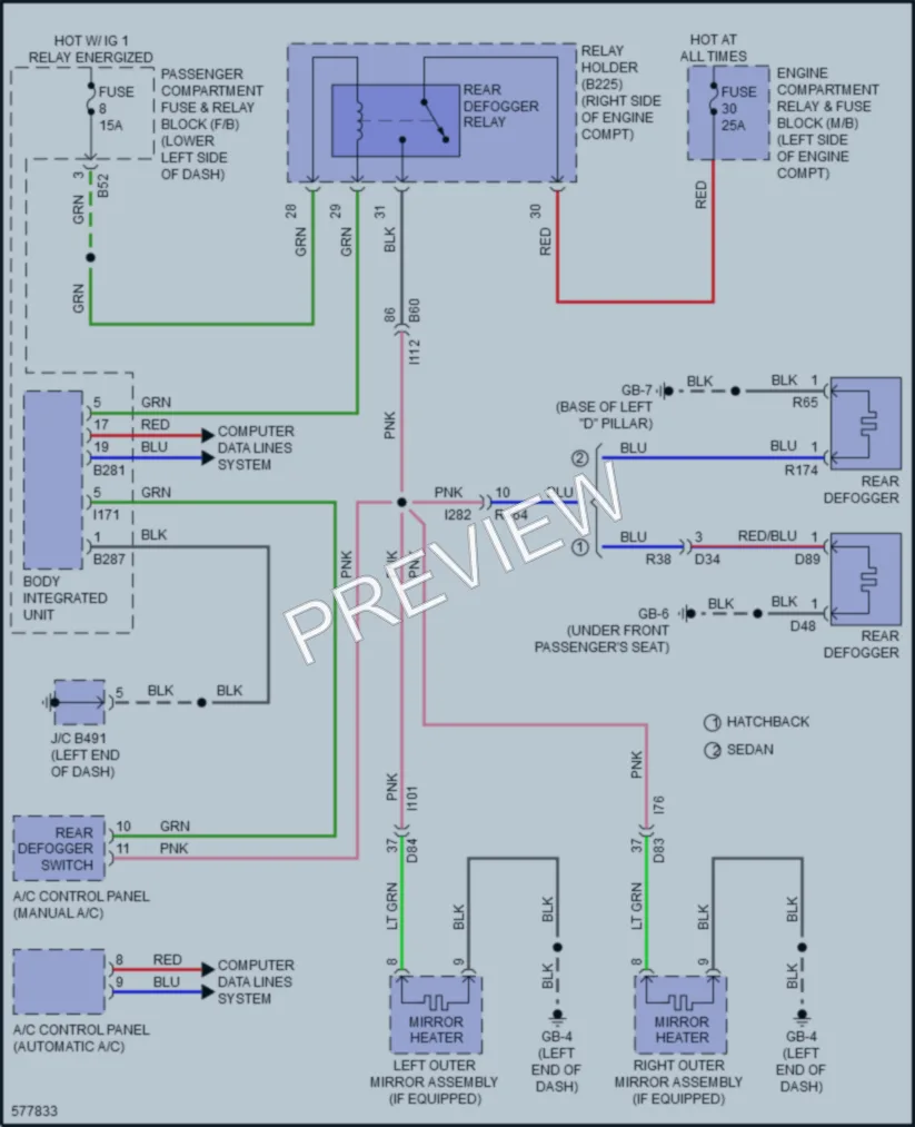 2018 Subaru Impreza Defoggers wiring diagram preview