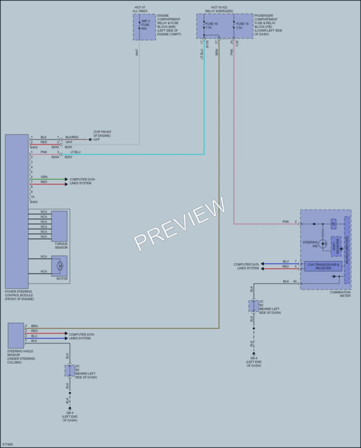 2018 Subaru Impreza Electronic Power Steering wiring diagram preview