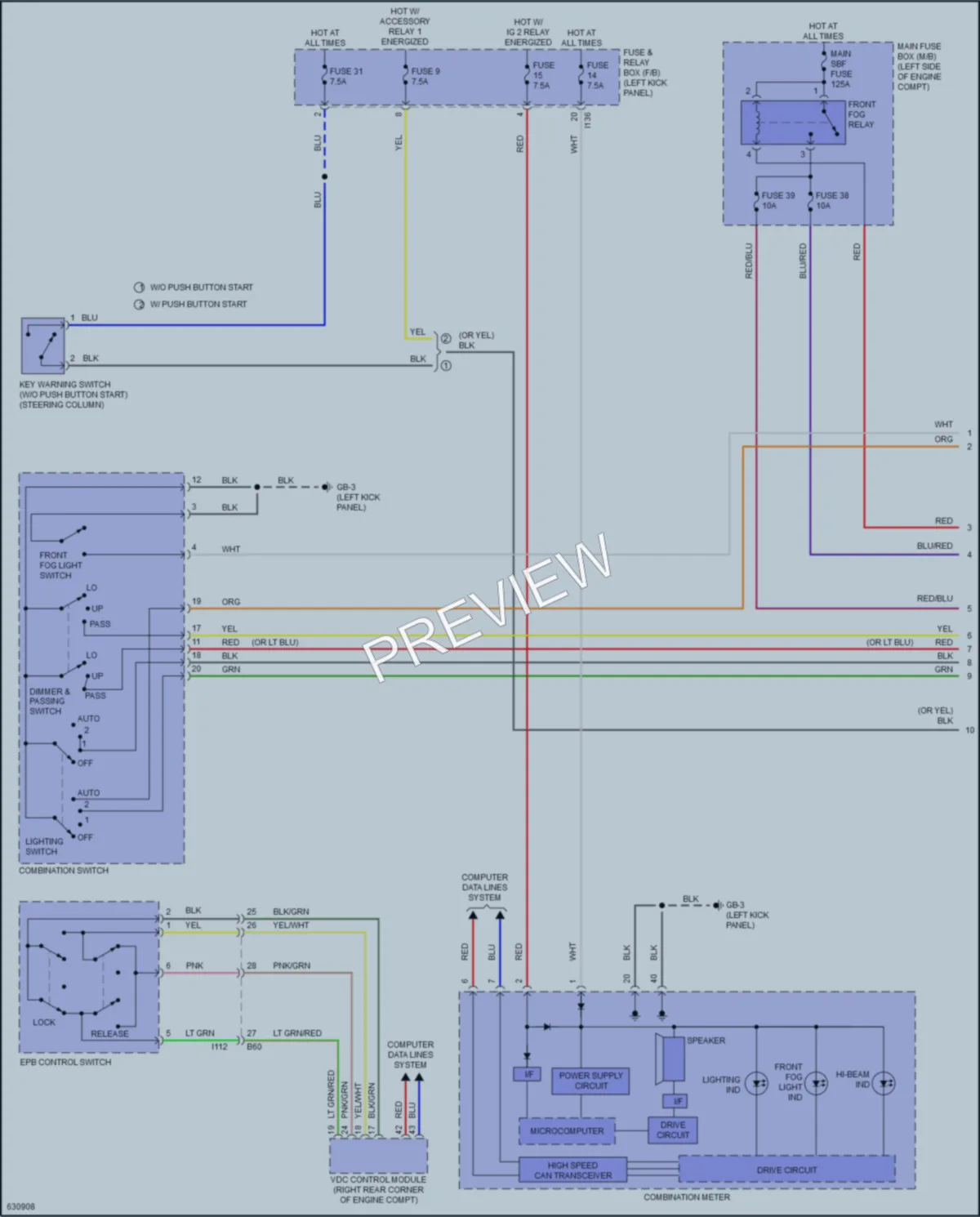 2018 Subaru Legacy Headlights wiring diagram preview